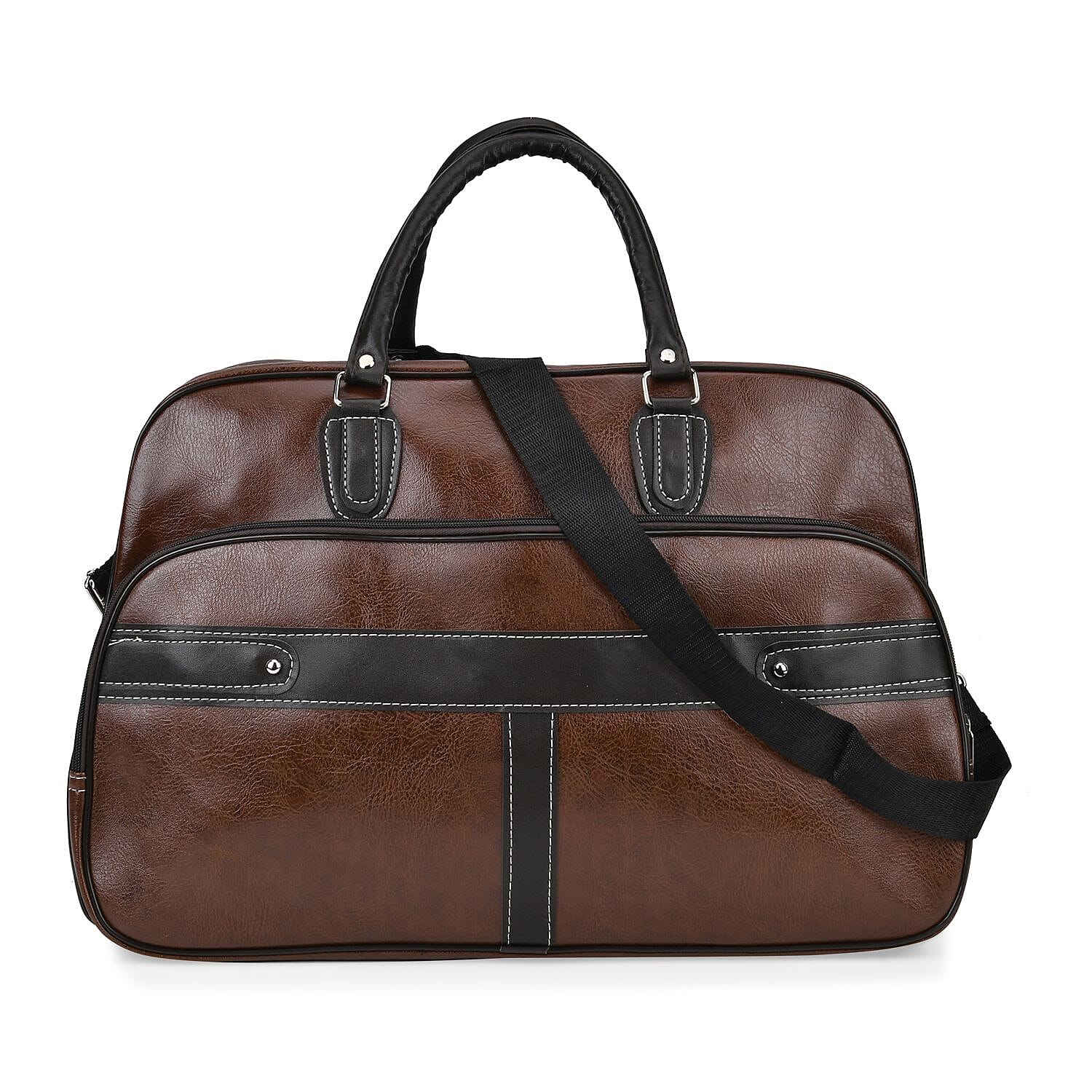 Holiday Special Deal - Leatherette Multi-Purpose Travel Bag with Shoulder Strap - Dark Brown