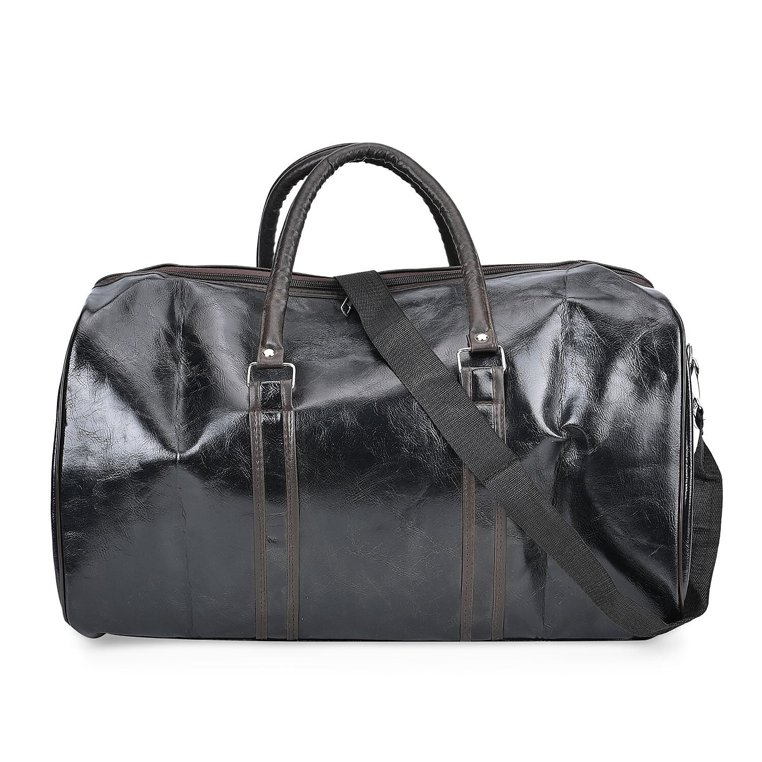 Designer Inspired Solid Travel Duffle Bag (Size 51x26x28 cm) - Black