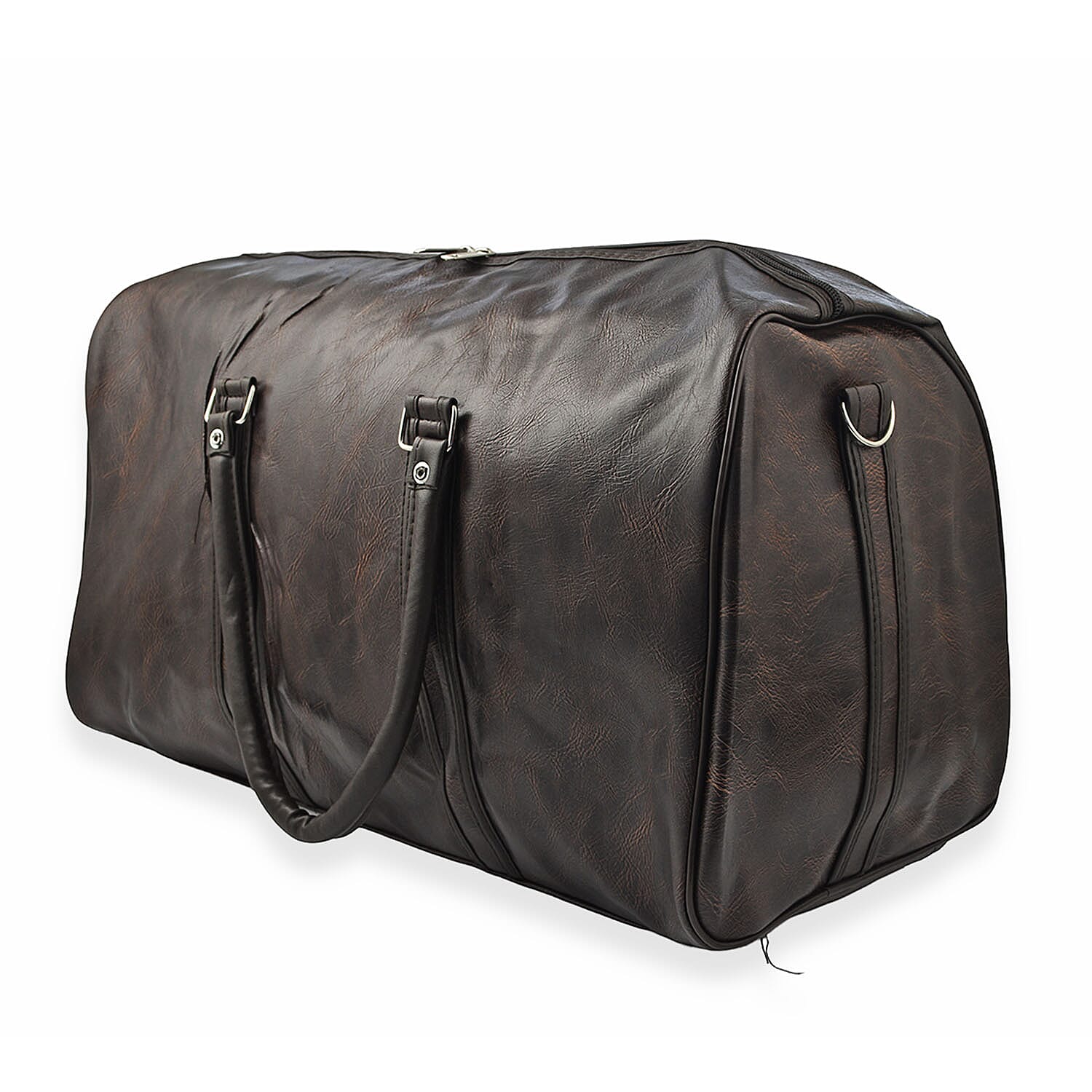 Designer Inspired Travel Duffle Bag with Shoulder Strap - Brown