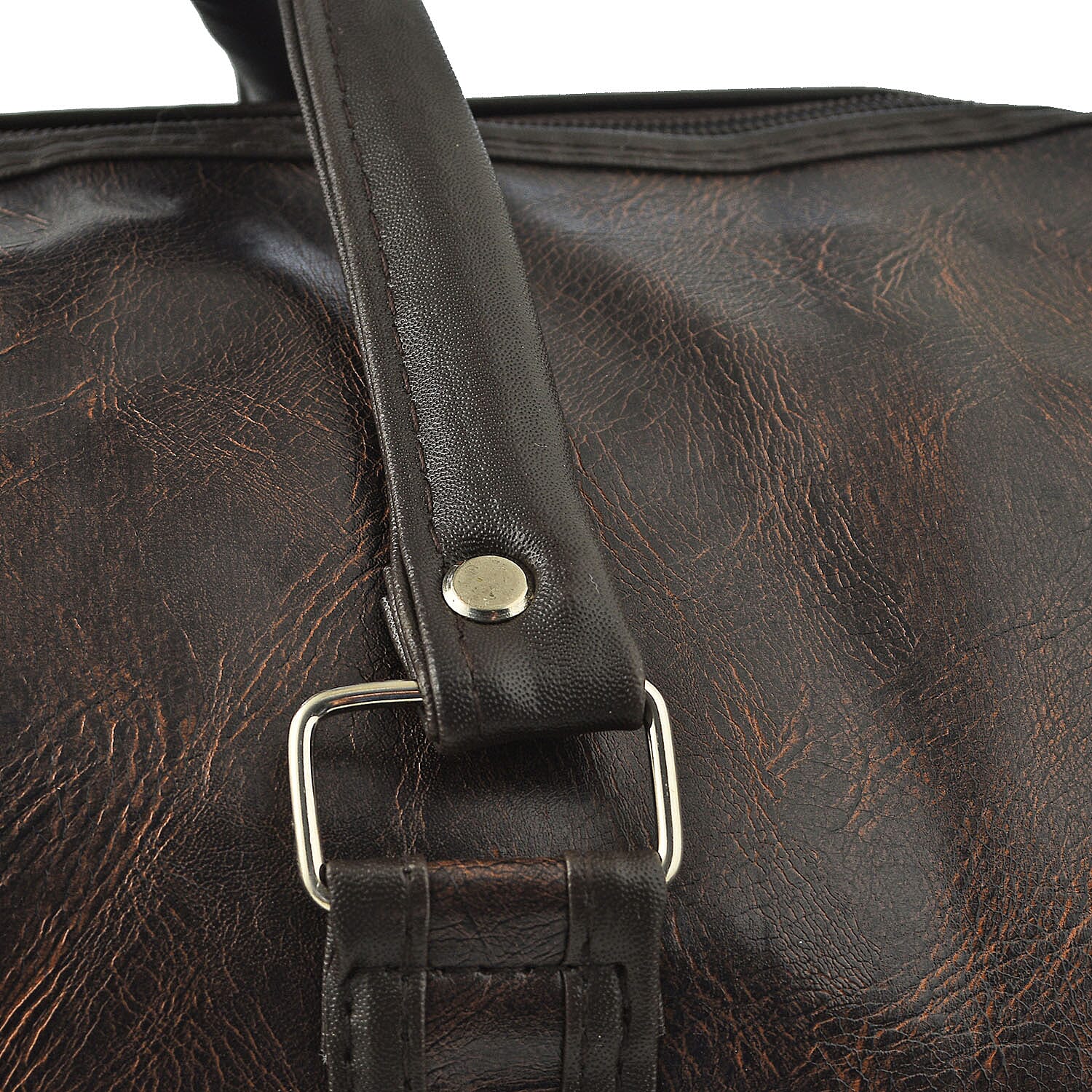 Designer Inspired Travel Duffle Bag with Shoulder Strap - Brown