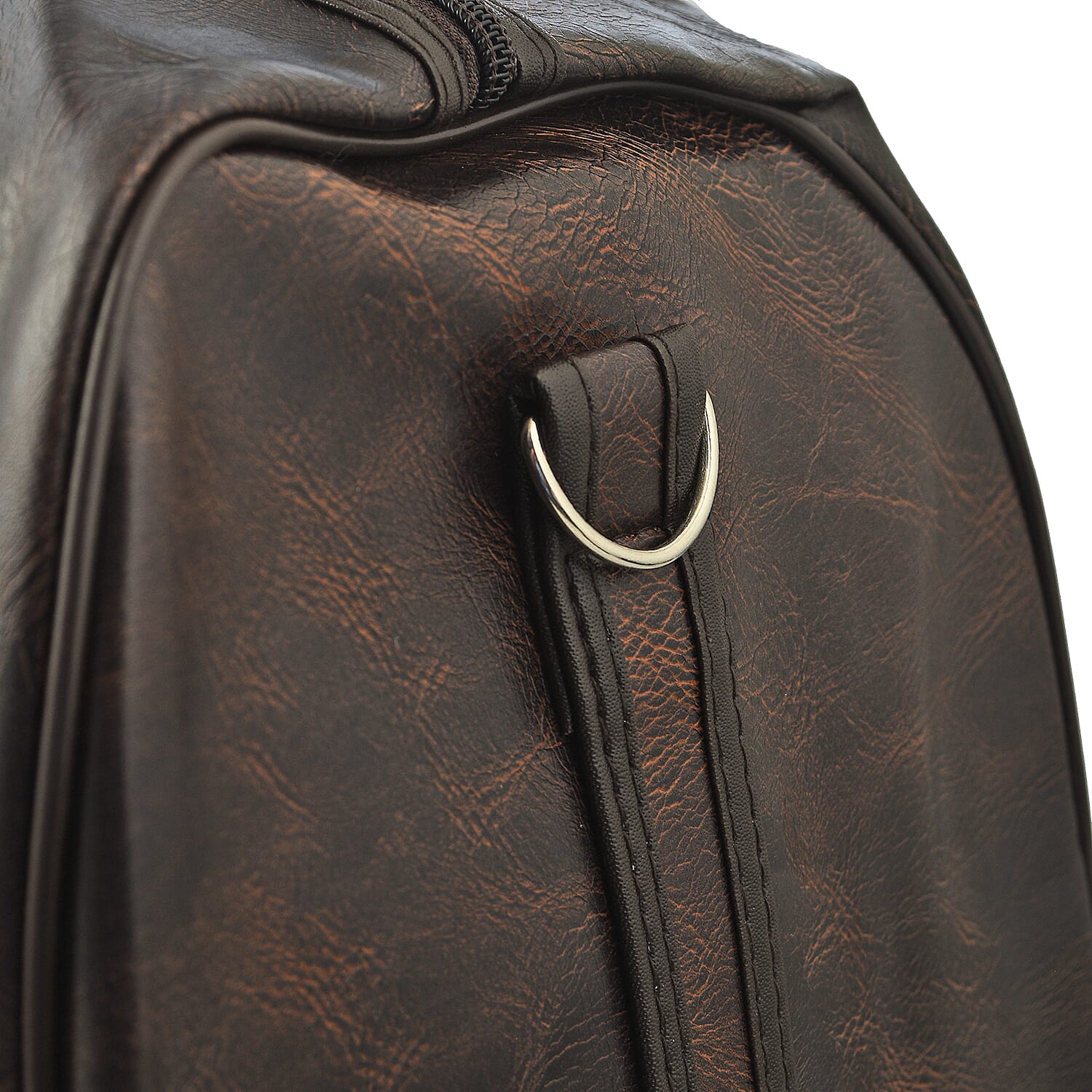 Designer Inspired Travel Duffle Bag with Shoulder Strap - Brown