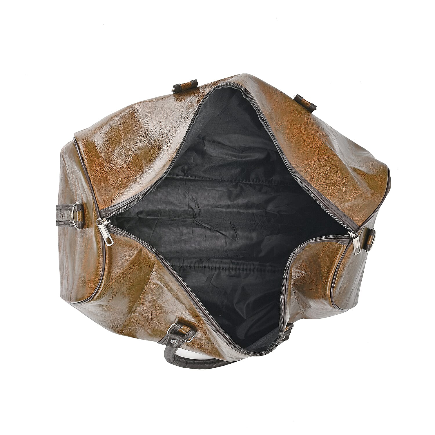 Designer Inspired Travel Duffle Bag with Shoulder Strap - Grey