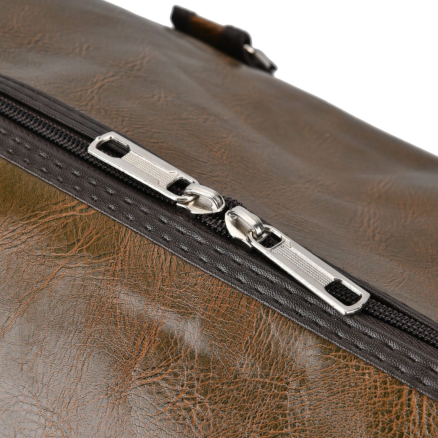 Designer Inspired Travel Duffle Bag with Shoulder Strap - Grey