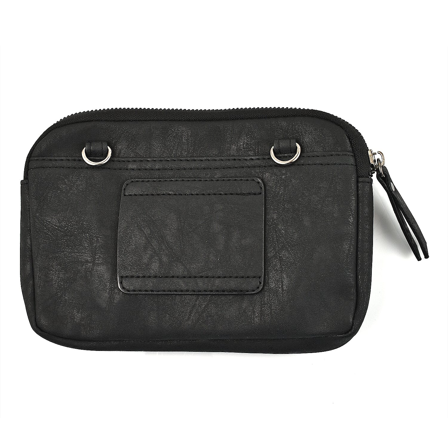 Designer Closeout - Enrico Benetti Crossbody Bag with Exterior Zipped Pocket - Black