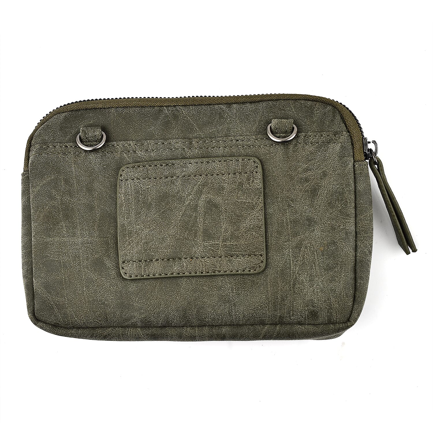 Designer Closeout - Enrico Benetti Crossbody Bag with Exterior Zipped Pocket - Olive