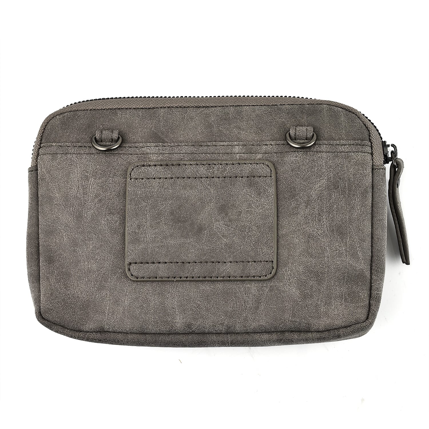 Designer Closeout - Enrico Benetti Crossbody Bag with Exterior Zipped Pocket - Midgrey