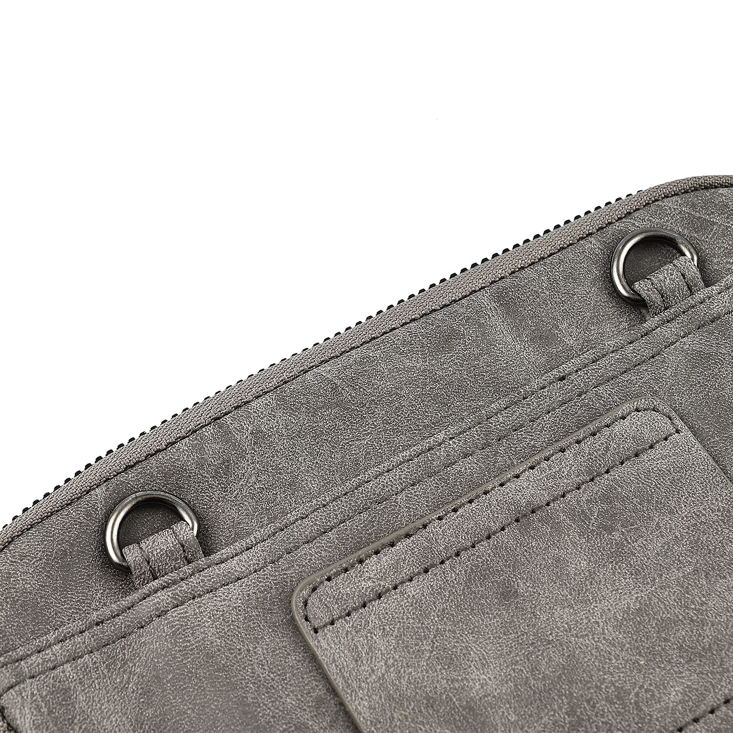 Designer Closeout - Enrico Benetti Crossbody Bag with Exterior Zipped Pocket - Midgrey