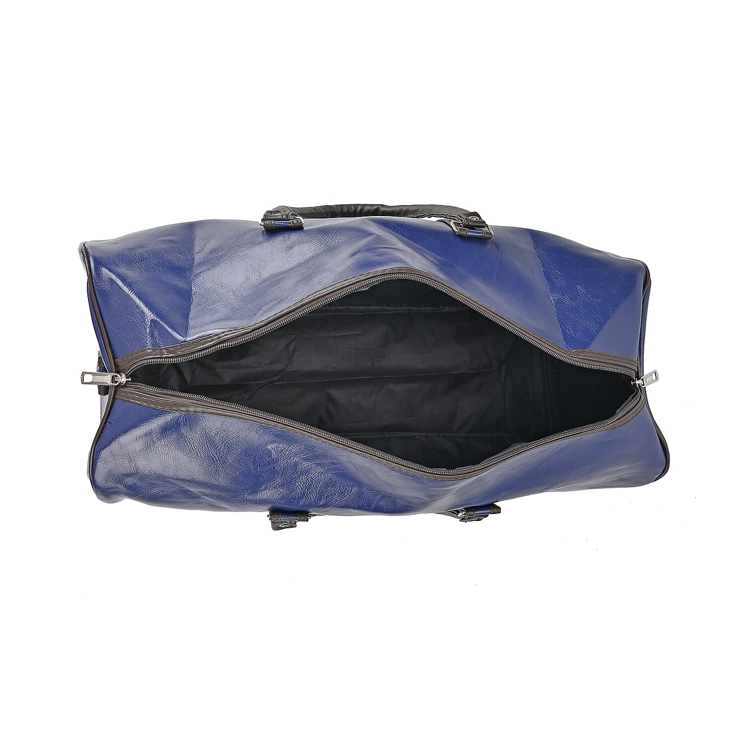 Designer Inspired Travel Duffle Bag with Shoulder Strap - Navy