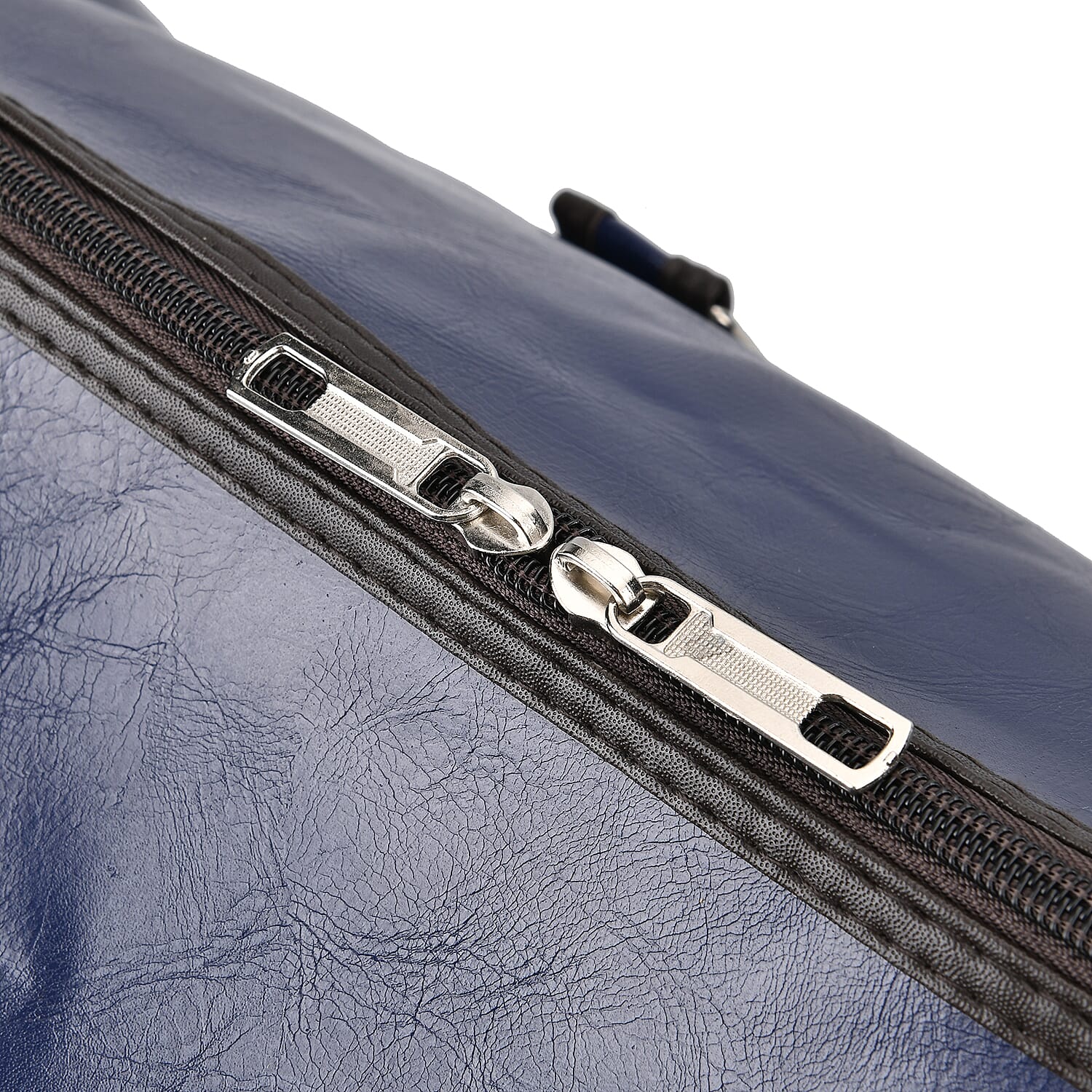 Designer Inspired Travel Duffle Bag with Shoulder Strap - Navy