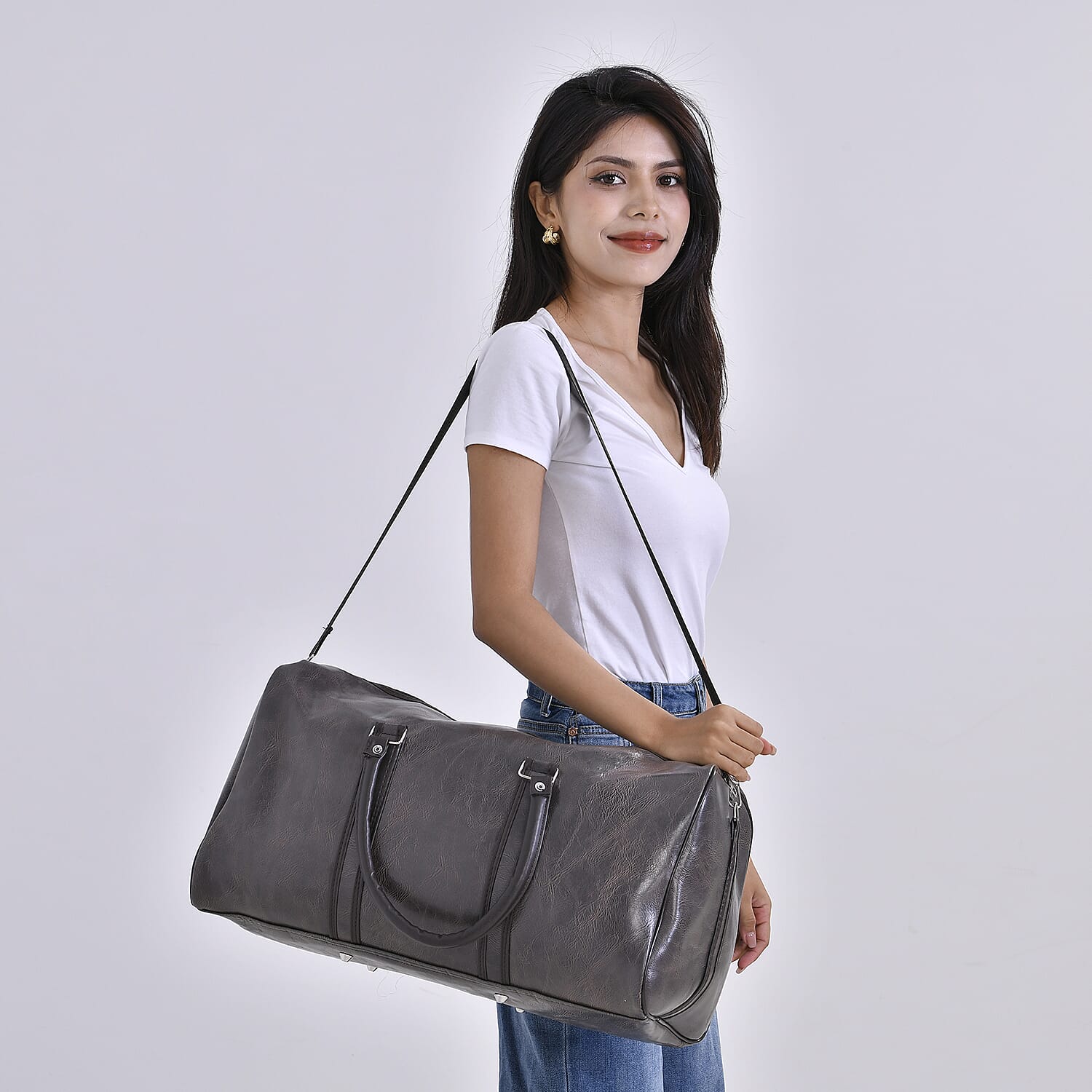 Designer Inspired Solid Travel Duffle Bag (Size 51x26x28 cm) - Olive