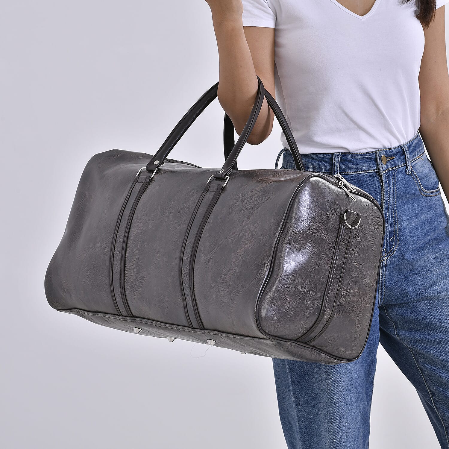 Designer Inspired Solid Travel Duffle Bag (Size 51x26x28 cm) - Olive