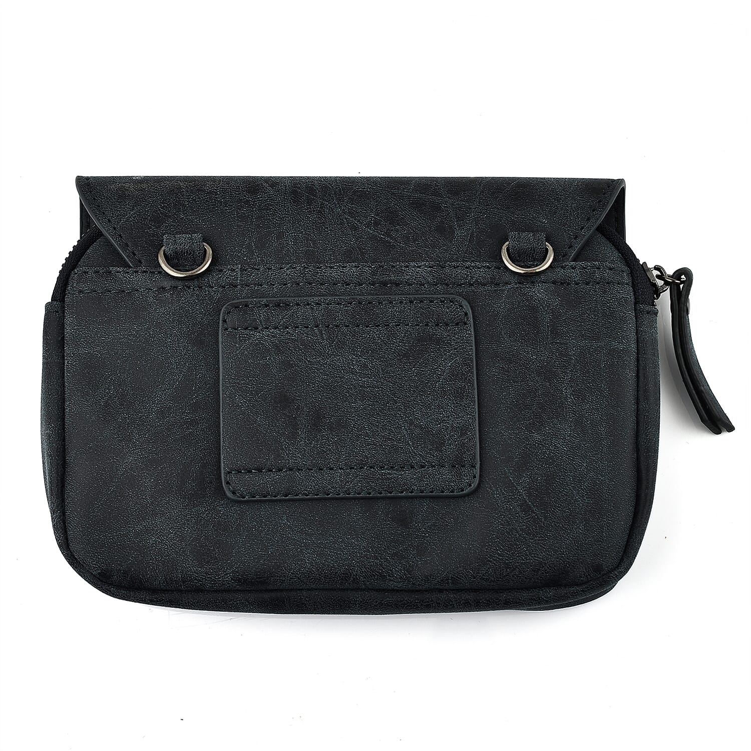 Designer Closeout - Enrico Benetti Leatherette Flap Crossbody Bag with Shoulder Strap - Navy