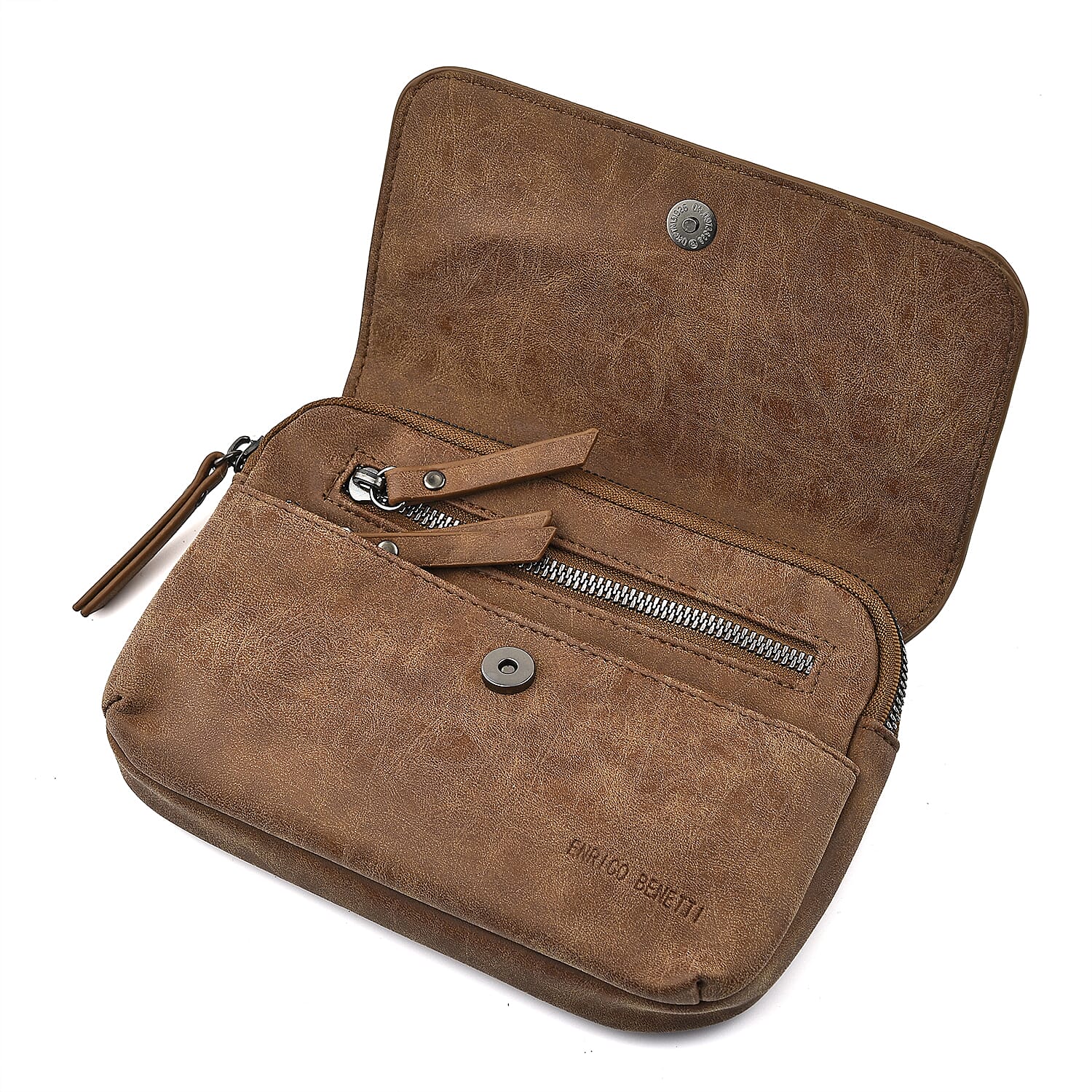 Designer Closeout - Enrico Benetti Crossbody Bag with Shoulder Strap - Camel