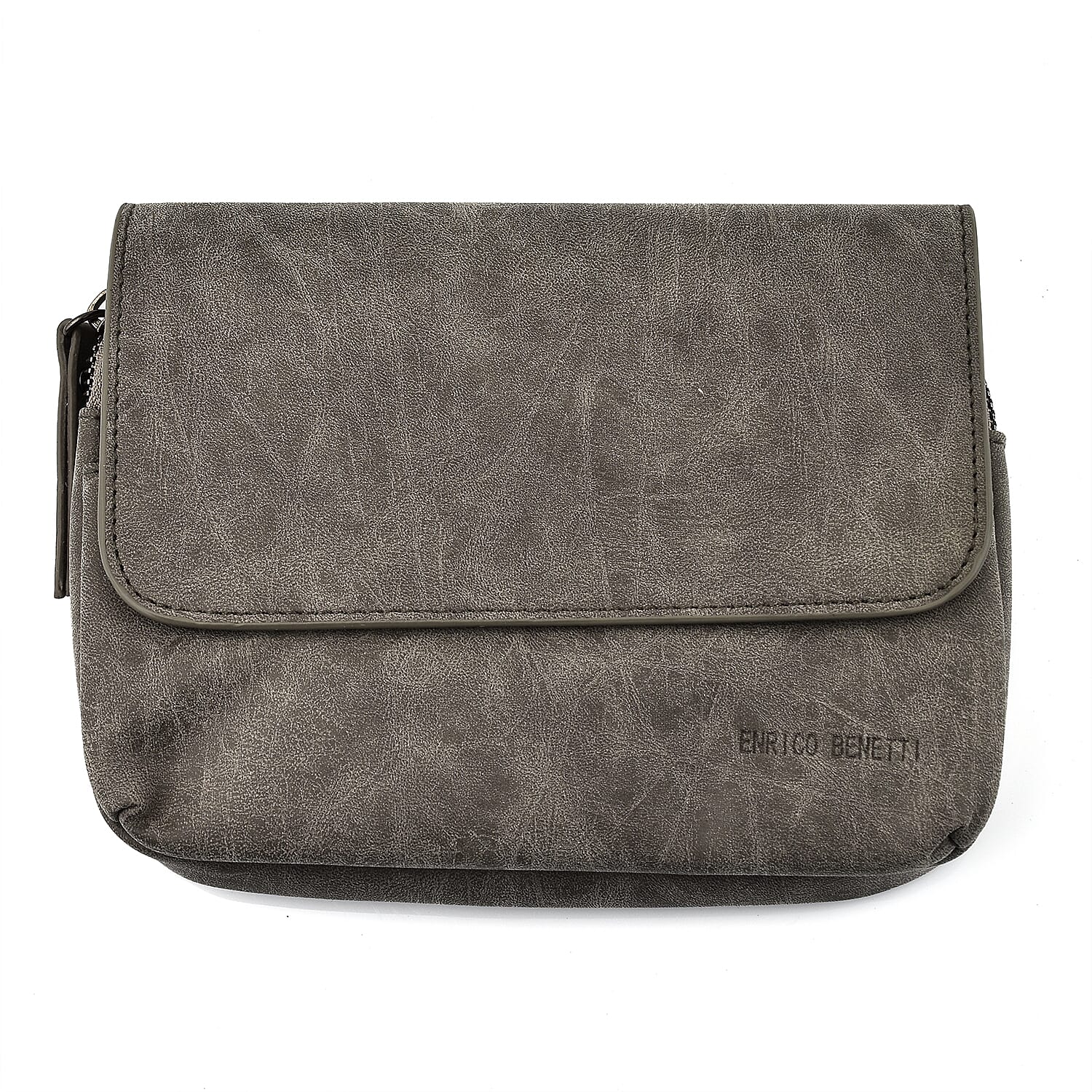 Designer Closeout - Enrico Benetti Crossbody Bag with Shoulder Strap - Midgrey