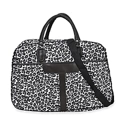 Polyester Leopard Travel Bag (Size 51x19x33 cm) - Brown & White
