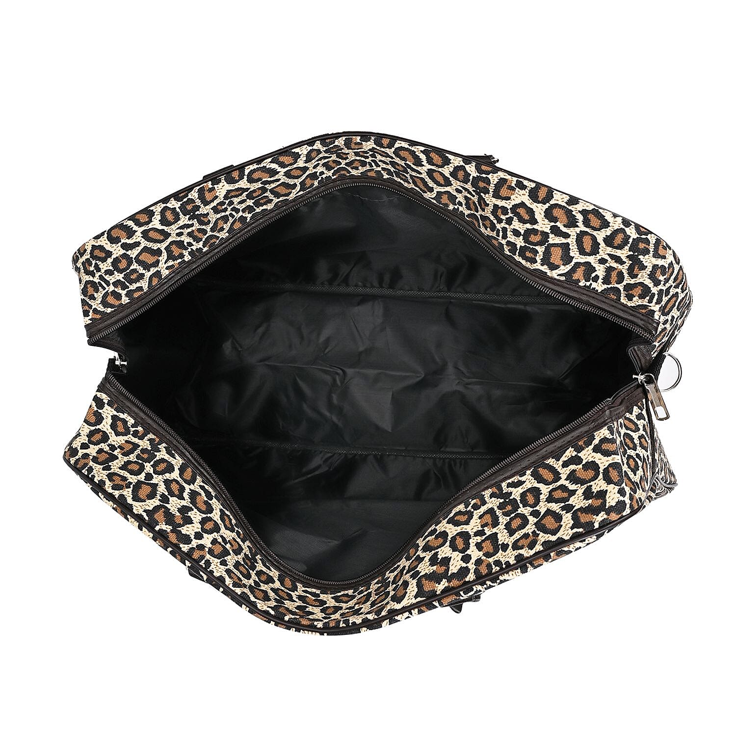 Polyester Leopard Travel Bag (Size 51x19x33 cm) - Brown & White