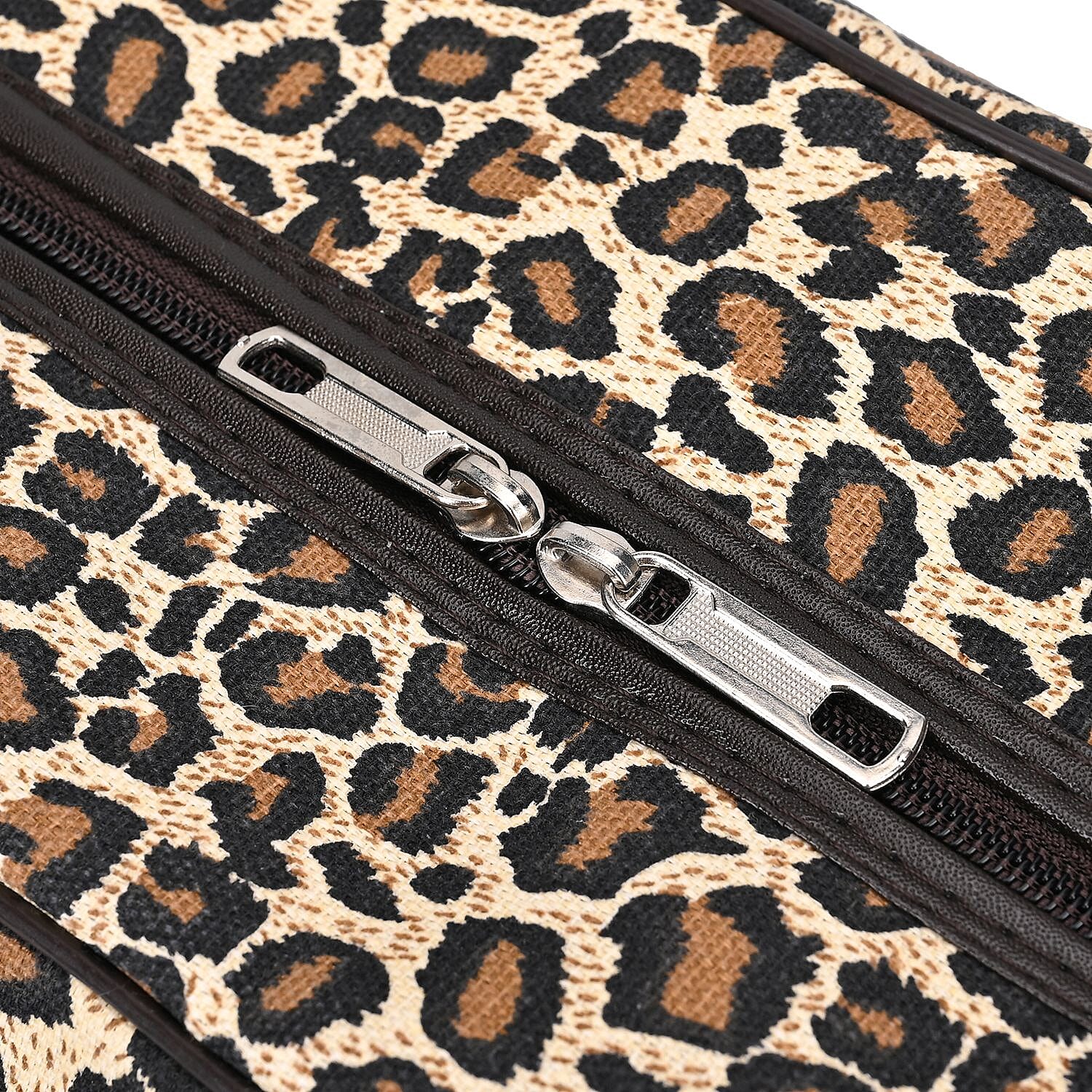 Polyester Leopard Travel Bag (Size 51x19x33 cm) - Brown & White