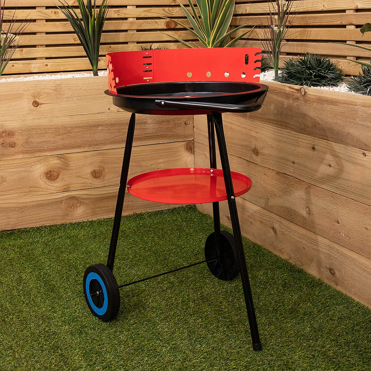 Portable Charcoal BBQ - Red & Black