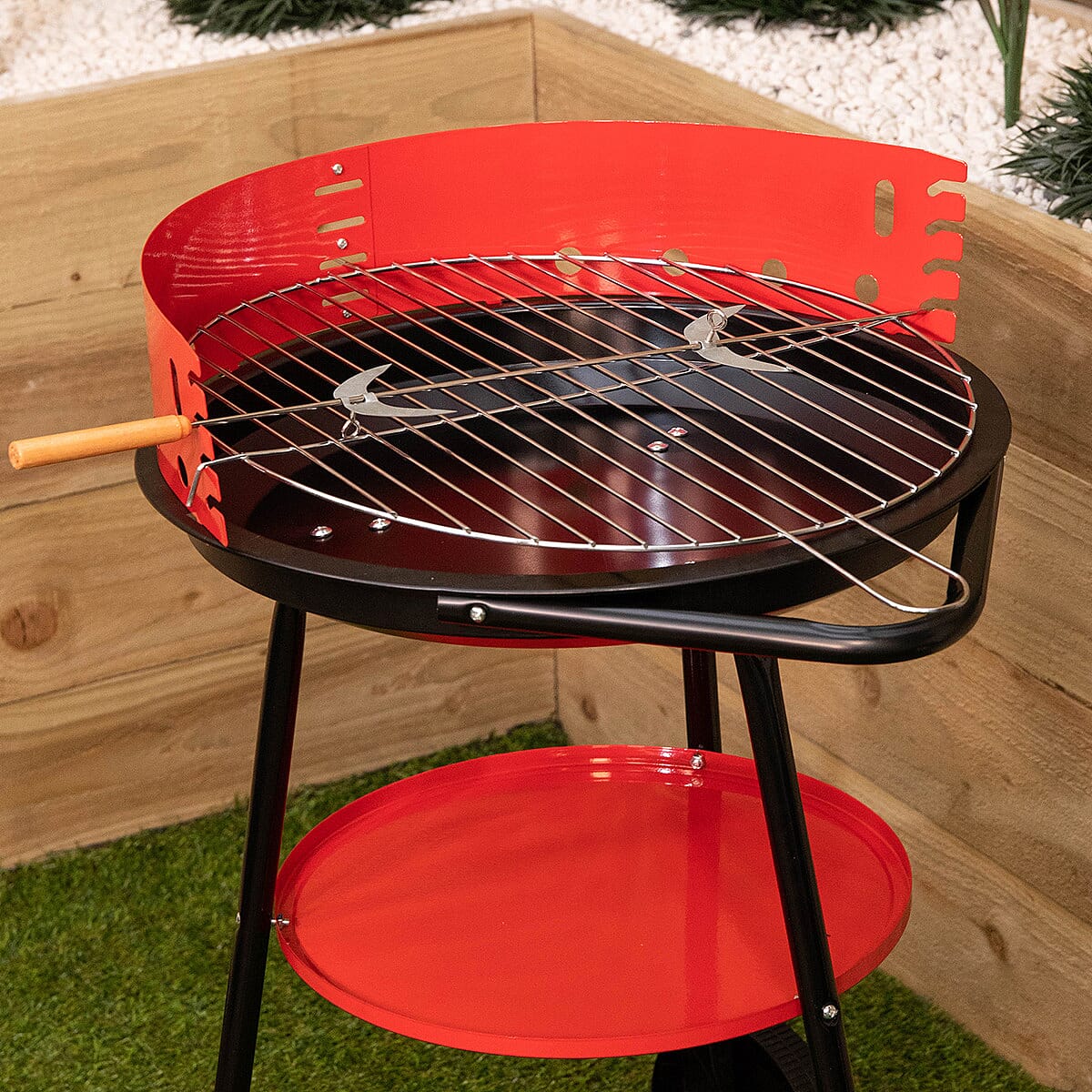 Portable Charcoal BBQ - Red & Black