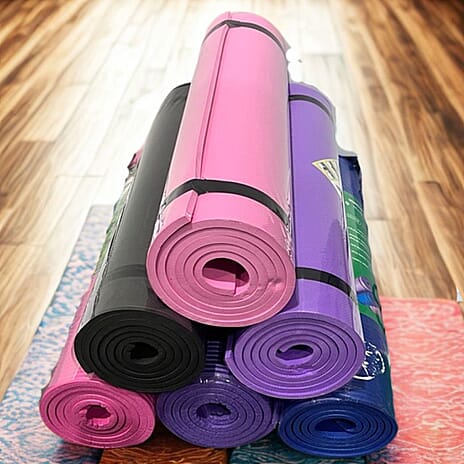 Pack of 1 Yoga Mat for Pilates, Fitness, Home Exercise and Stretching - Blue