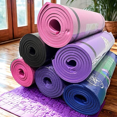 Pack of 1 Yoga Mat for Pilates, Fitness, Home Exercise and Stretching - Blue