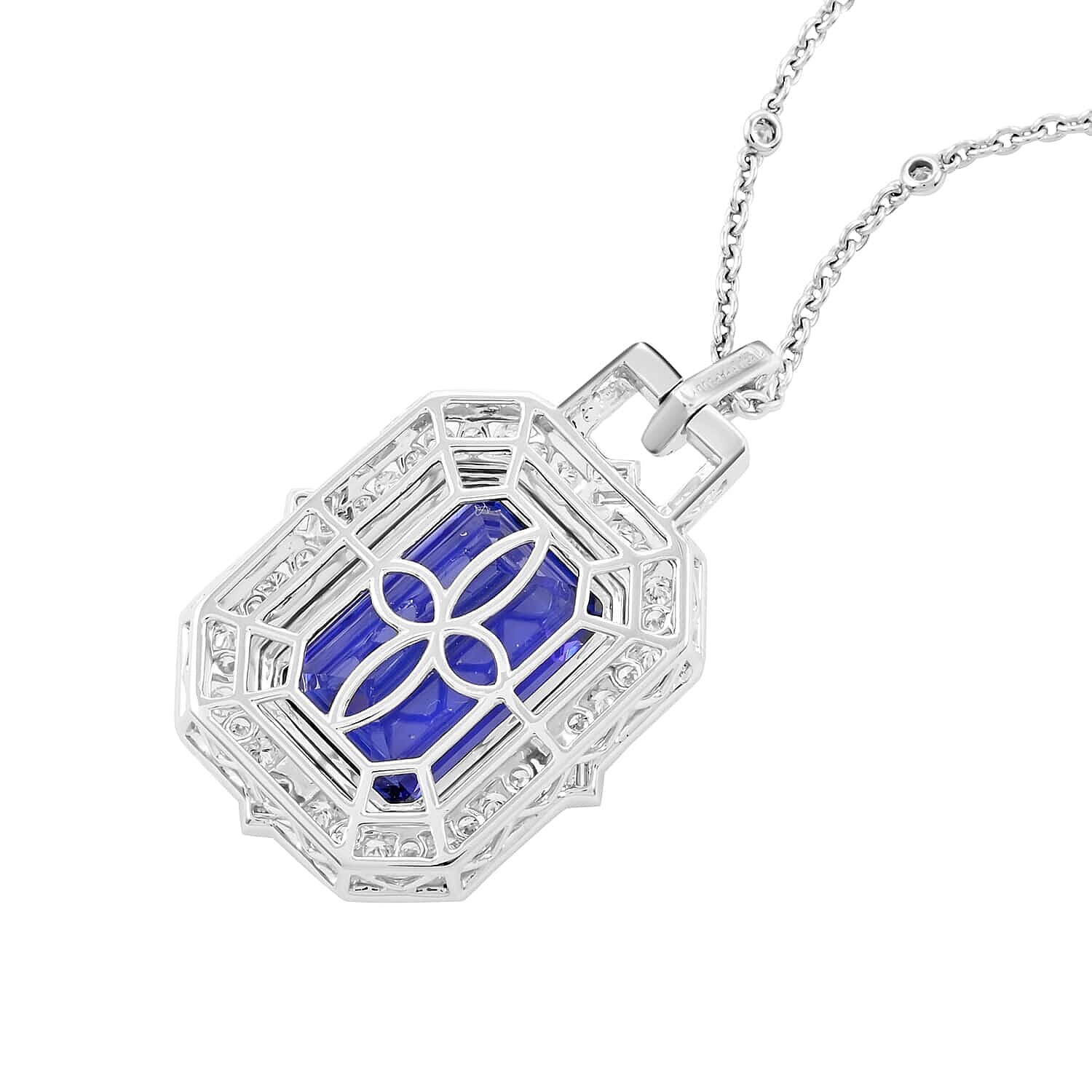 Certified and Appraised RHAPSODY 950 Platinum AAAA Tanzanite, Diamond Necklace 18 Inches, 20.05 Ct