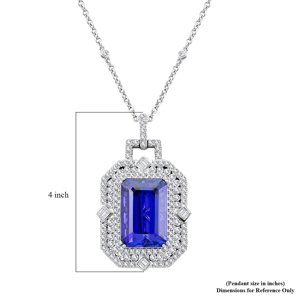 Certified and Appraised RHAPSODY 950 Platinum AAAA Tanzanite, Diamond Necklace 18 Inches, 20.05 Ct