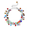 Multi Colour Murano Style Glass Basket Earrings, Bracelet and Necklace (18 inch) in Stainless Steel