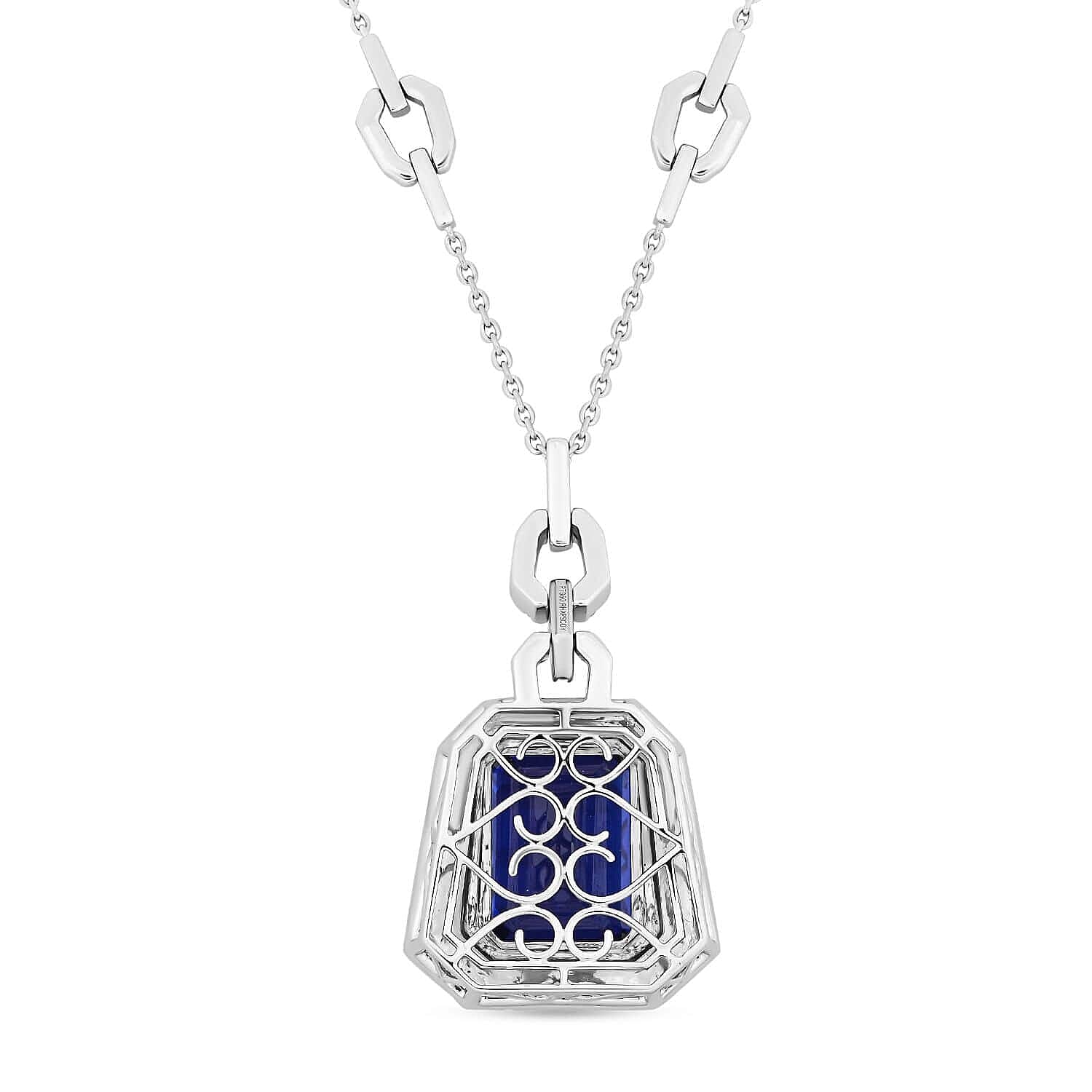 Certified and Appraised RHAPSODY 950 Platinum AAAA Tanzanite, Diamond Necklace 18 Inches 26.07 ct.
