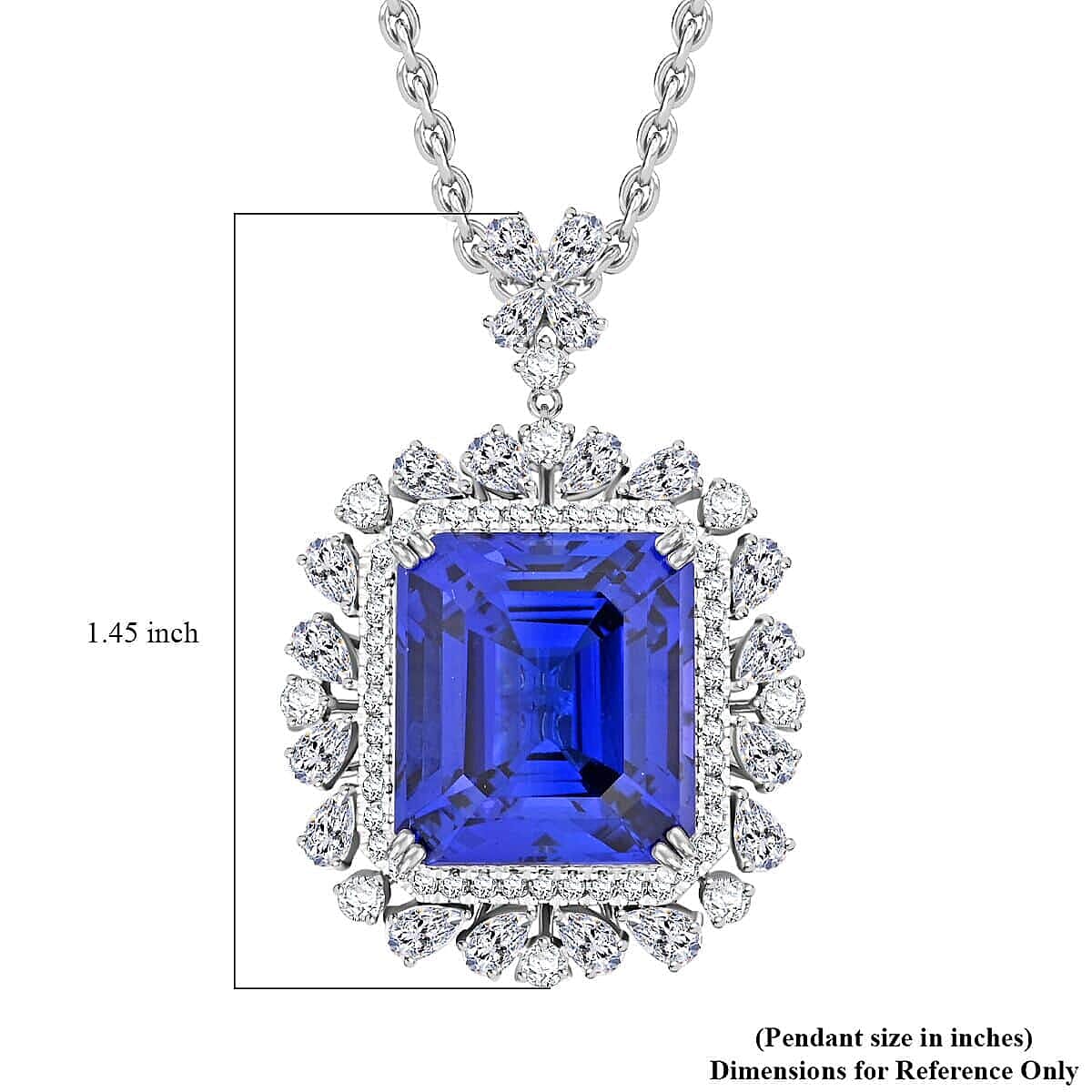 Certified and Appraised RHAPSODY 950 Platinum AAAA Tanzanite, Diamond Necklace 18 Inches 27.39 ct.
