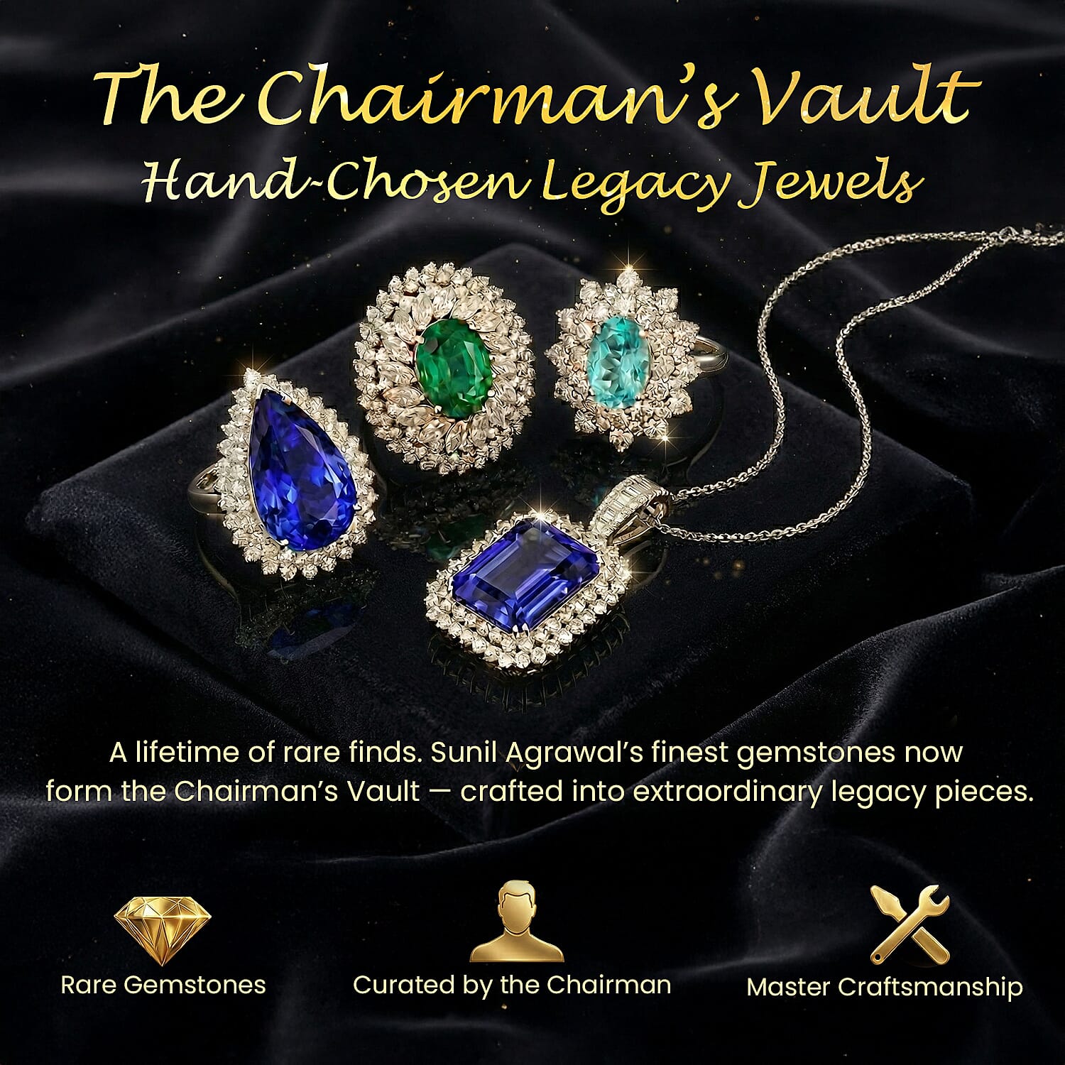 Certified and Appraised RHAPSODY 950 Platinum AAAA Tanzanite, White Diamond VS Pendant 43.35 Ct.