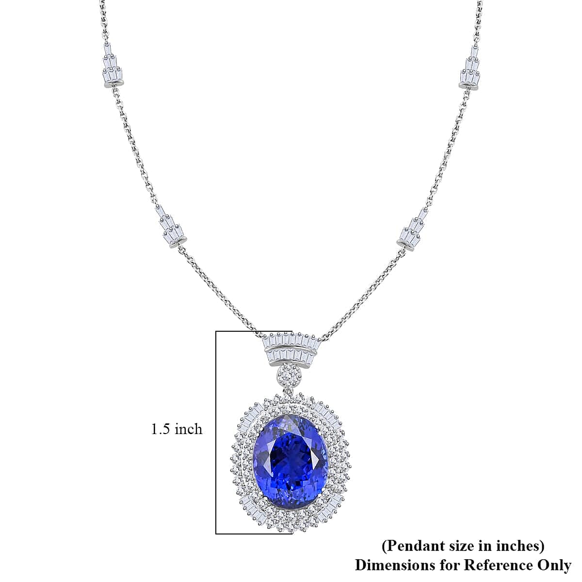 Certified and Appraised RHAPSODY 950 Platinum AAAA Tanzanite, Diamond Necklace 18 Inches 35.06 ct.