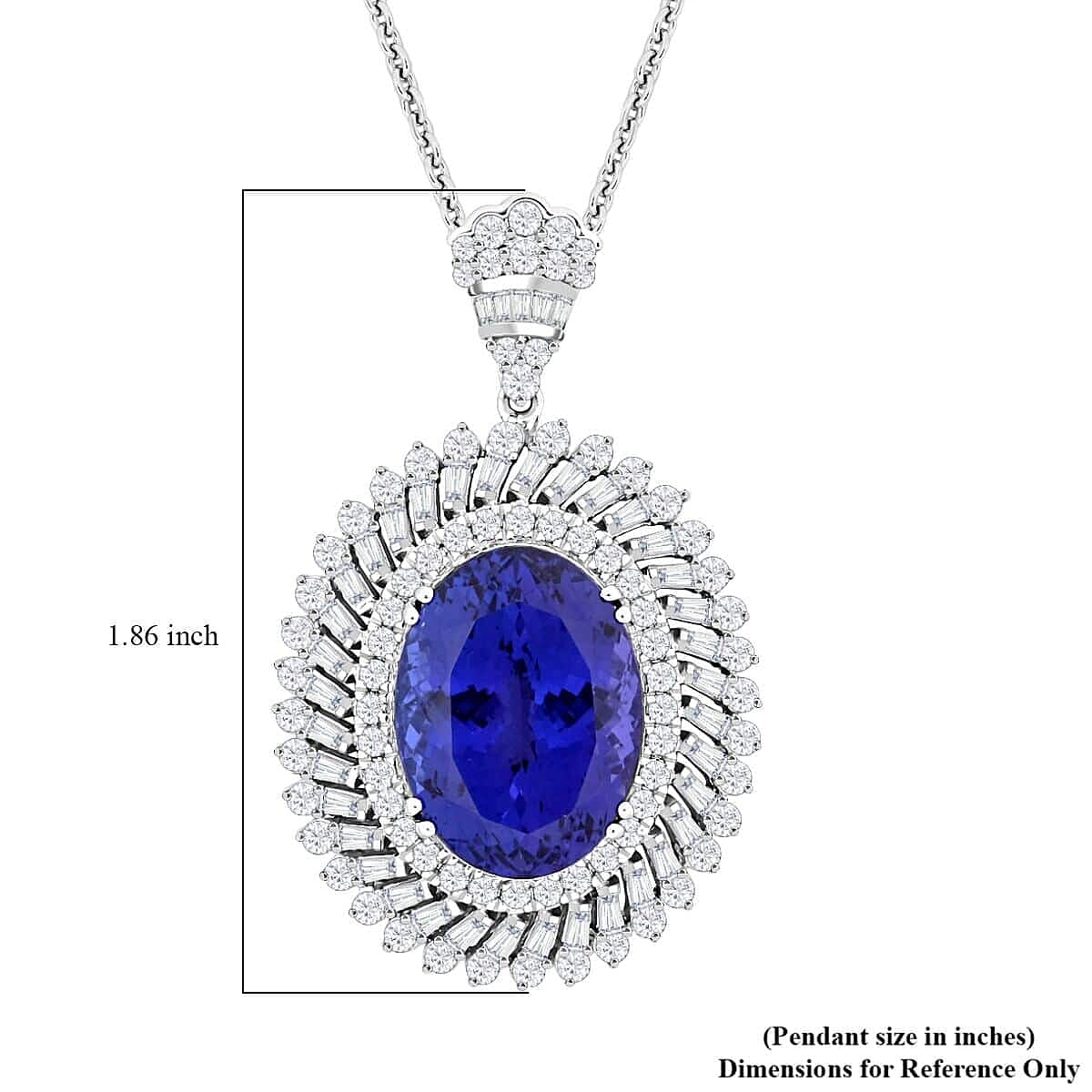 Certified and Appraised RHAPSODY 950 Platinum AAAA Tanzanite, Diamond Necklace 18 Inches 26.84 ct.