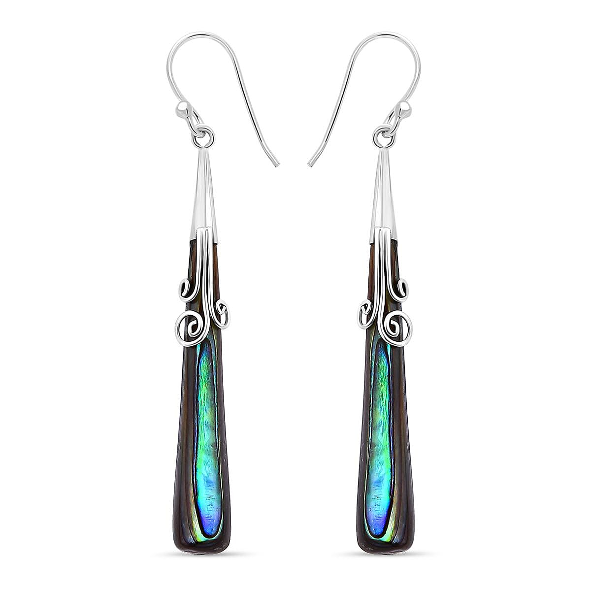 Abalone Shell Hook Earring in Sterling Silver