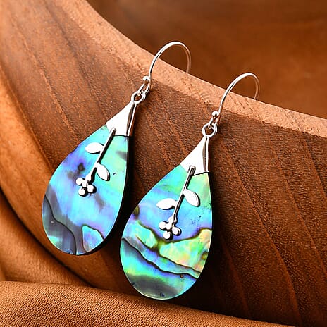 Abalone Shell Hook Earring in Sterling Silver