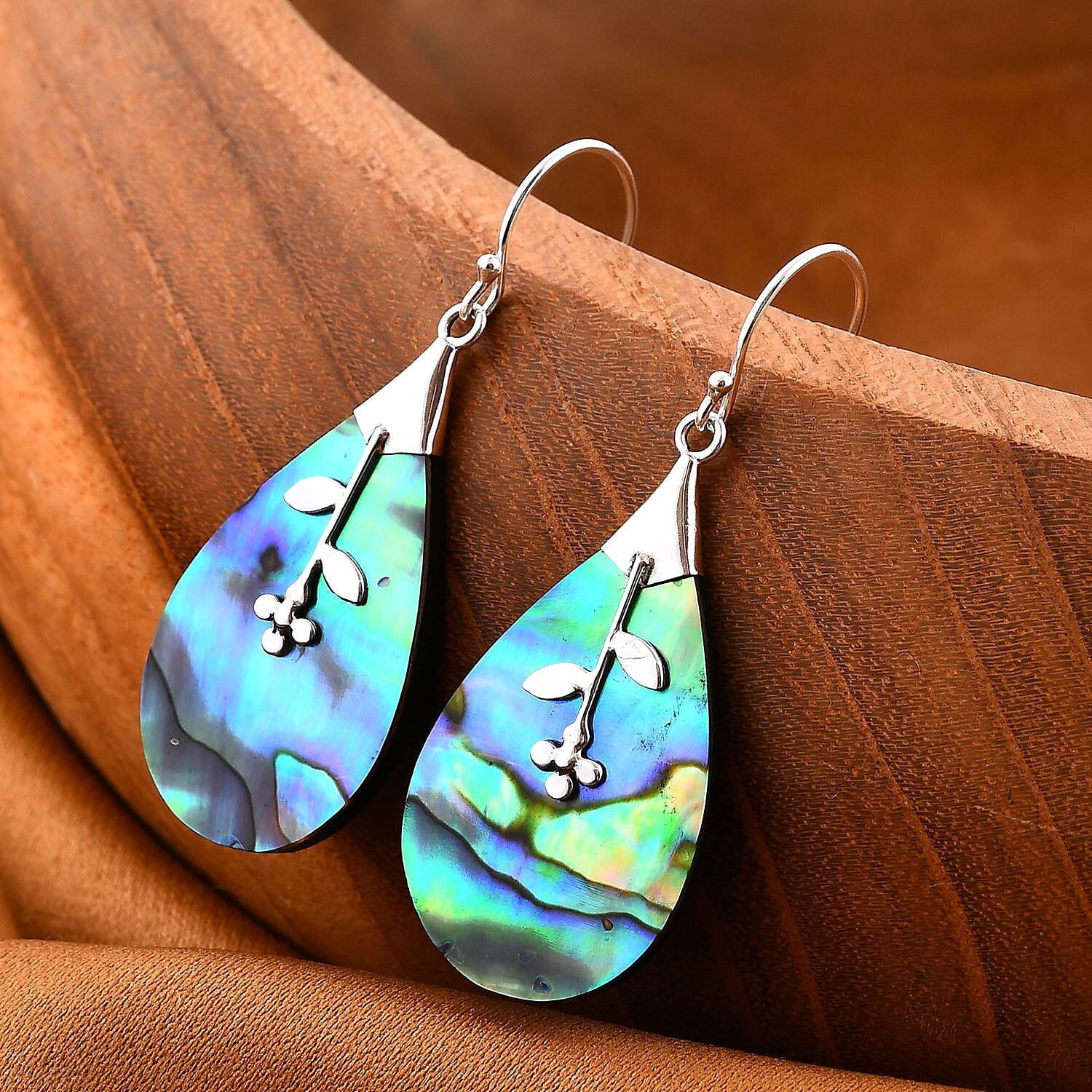 Abalone Shell Hook Earring in Sterling Silver