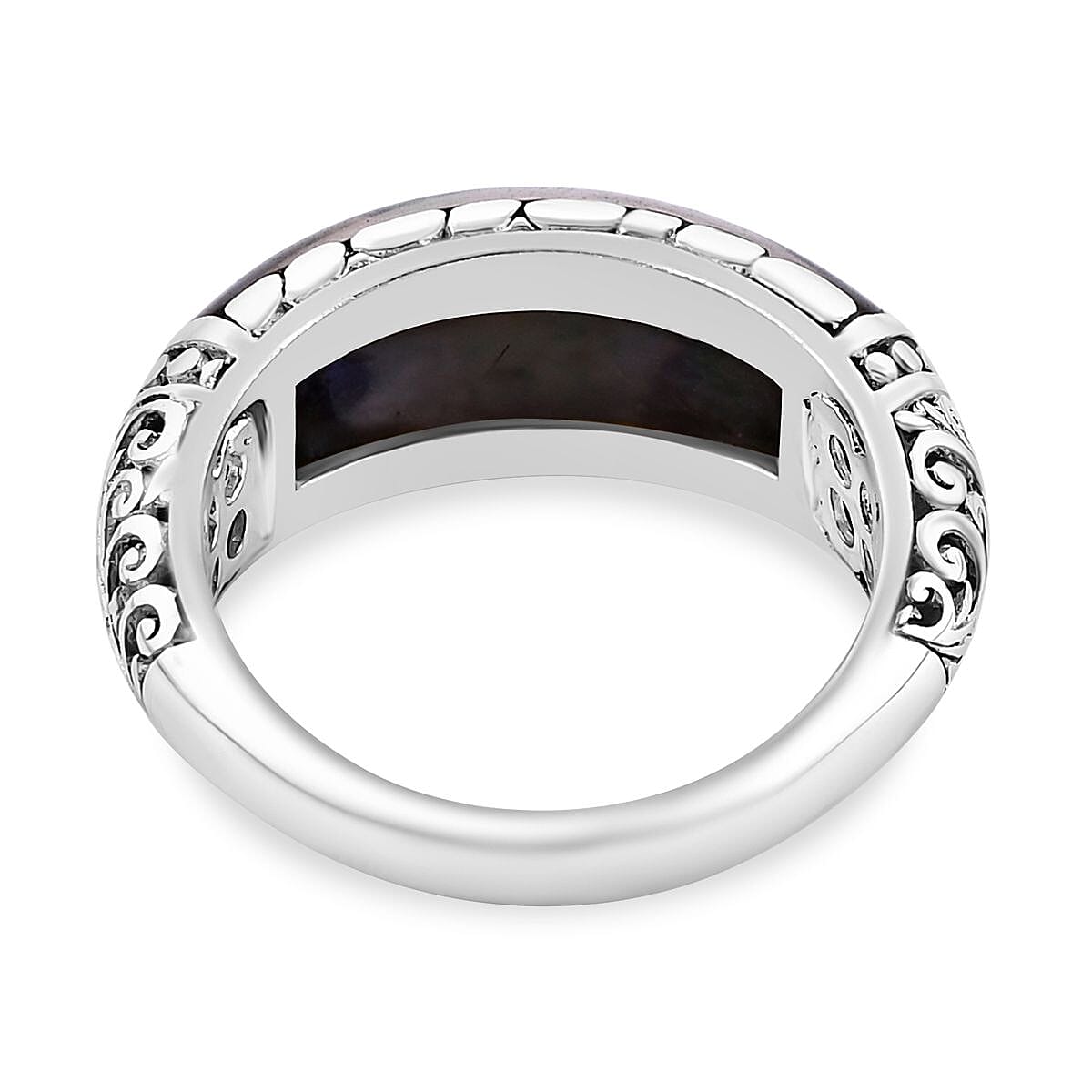 Abalone Shell  Ring  Sterling Silver 0.01 ct,  Silver Wt. 5.2 Gms  0.010  Ct.