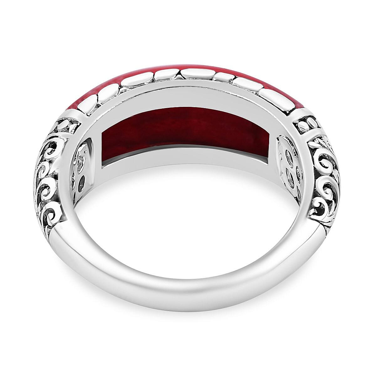 Coral  Ring  Sterling Silver 0.01 ct,  Silver Wt. 5.2 Gms  0.010  Ct.