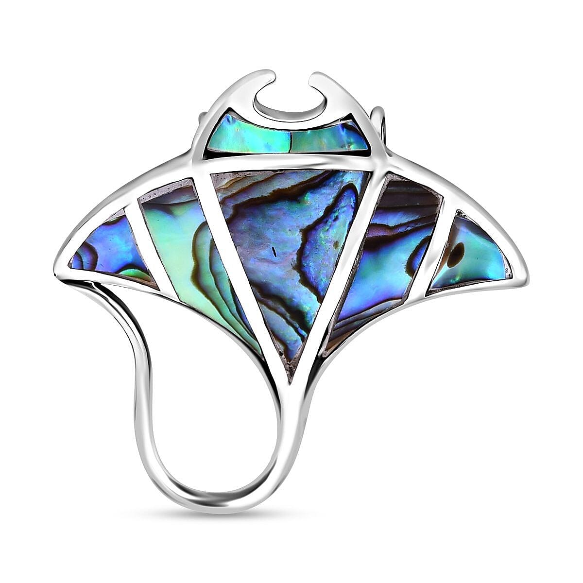 Royal Bali Crystal Bay Collection Abalone Shell  Pendant  Sterling Silver 18.00 ct,  Silver Wt. 5 Gms