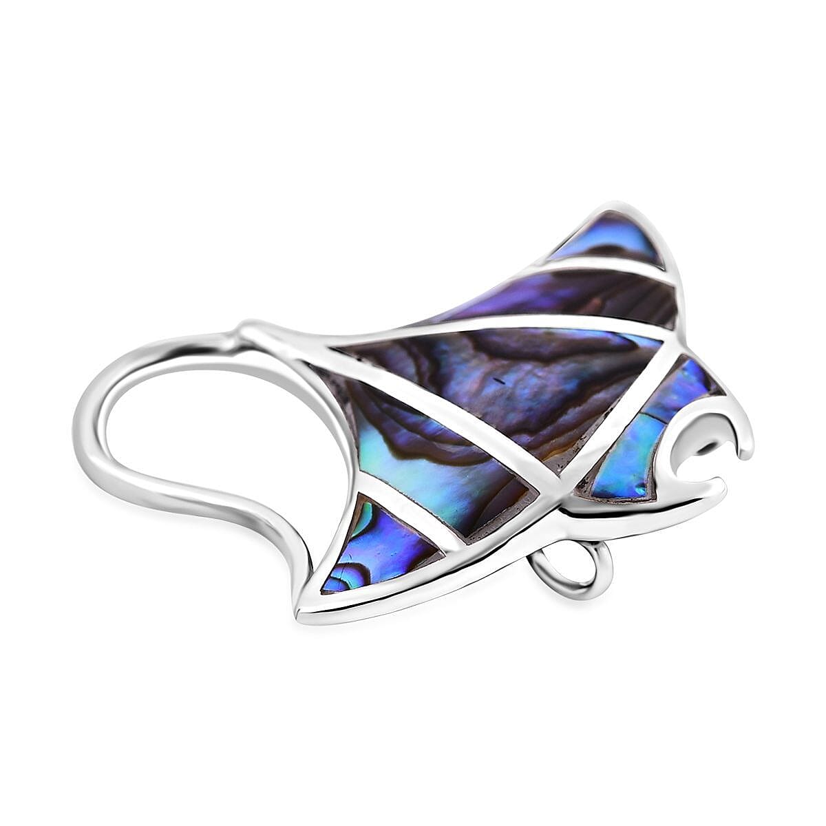 Royal Bali Crystal Bay Collection Abalone Shell  Pendant  Sterling Silver 18.00 ct,  Silver Wt. 5 Gms