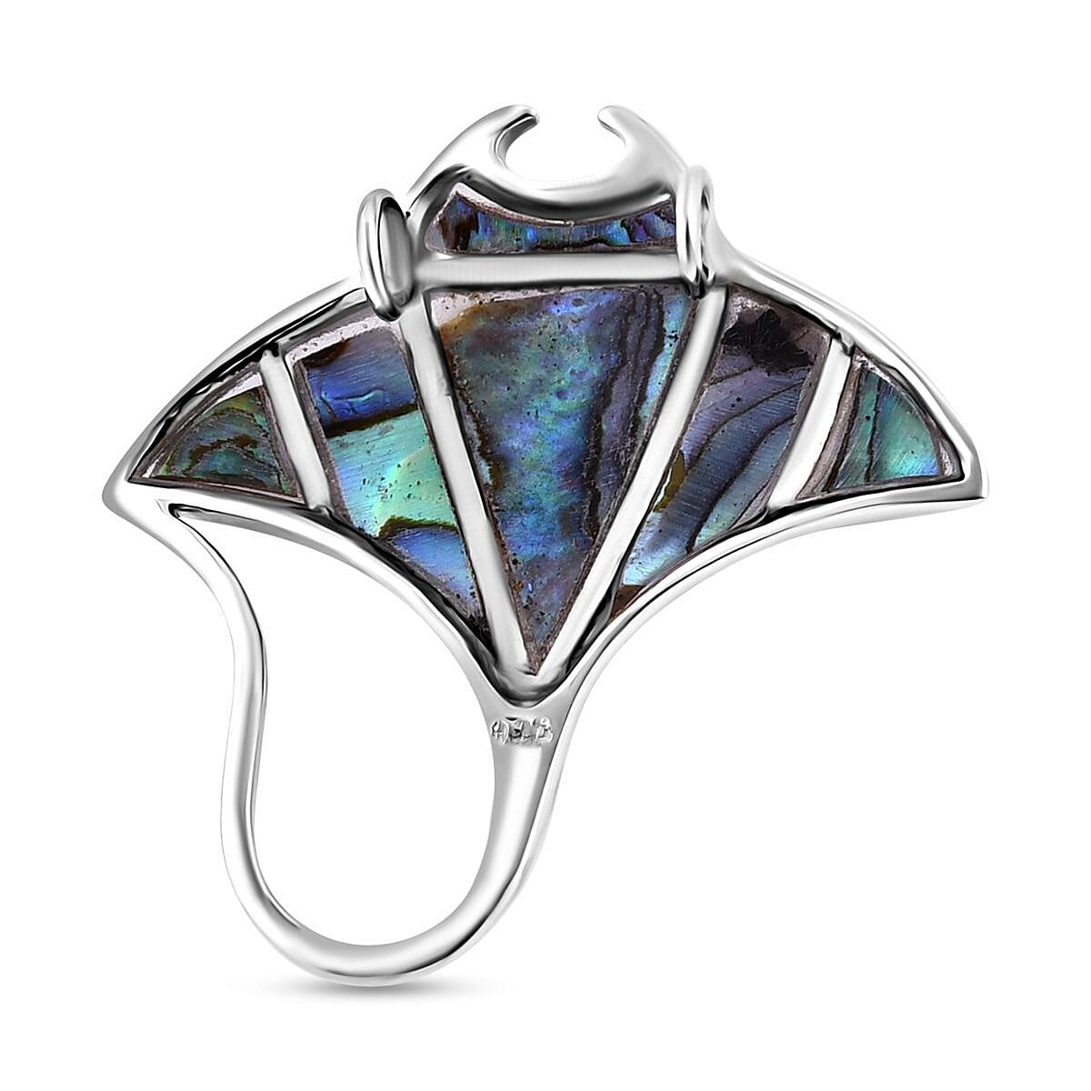 Royal Bali Crystal Bay Collection Abalone Shell  Pendant  Sterling Silver 18.00 ct,  Silver Wt. 5 Gms