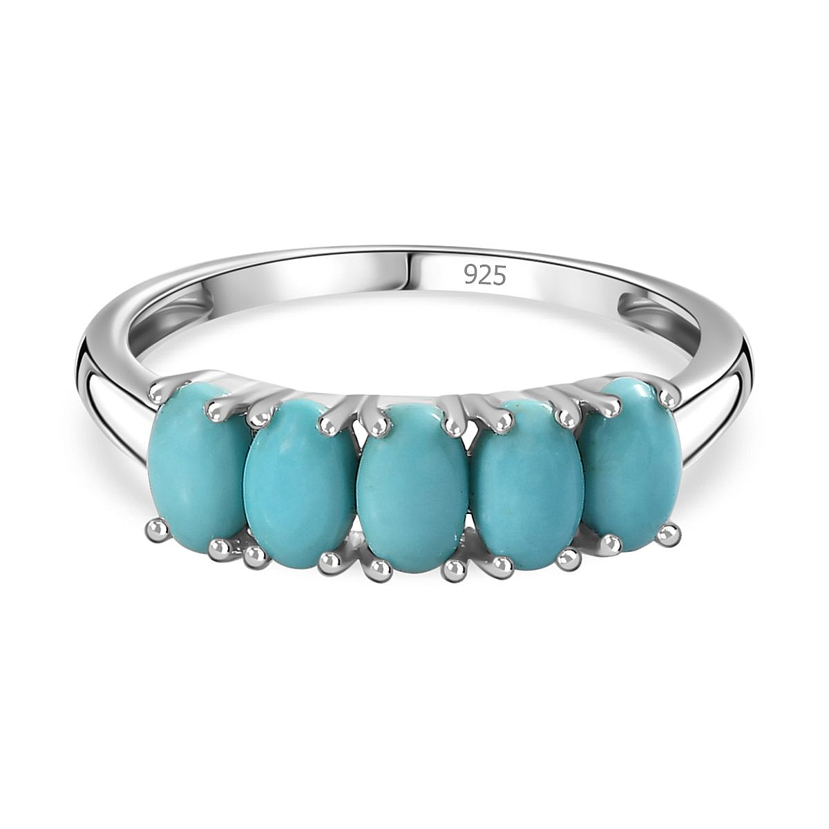 Sleeping Beauty Turquoise  Ring in Platinum Overlay Sterling Silver 1.00 ct  1.205  Ct.