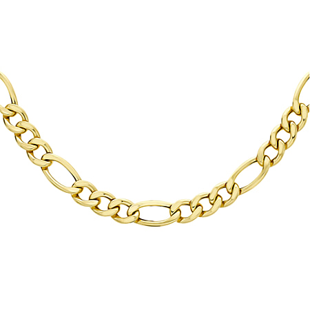 Italian Close Out Deal - 9K Yellow Gold Figaro Necklace (Size - 20),  Gold Wt. 15.01 Gms