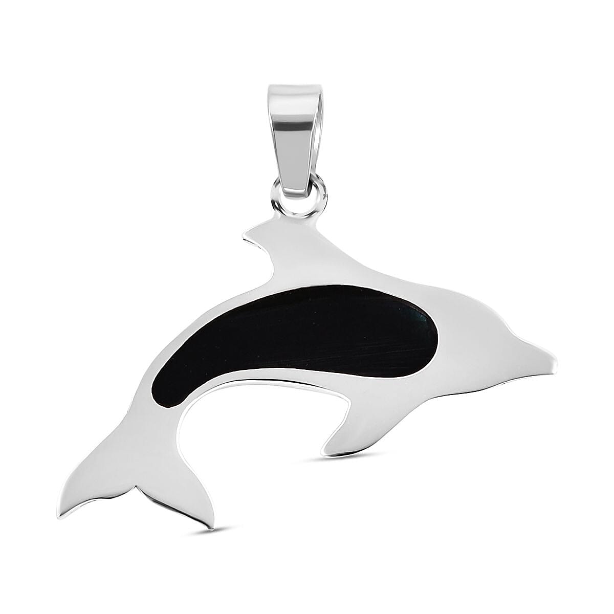 Royal Bali Crystal Bay Collection Abalone Shell Dolphin Pendant  Sterling Silver 4.00 ct