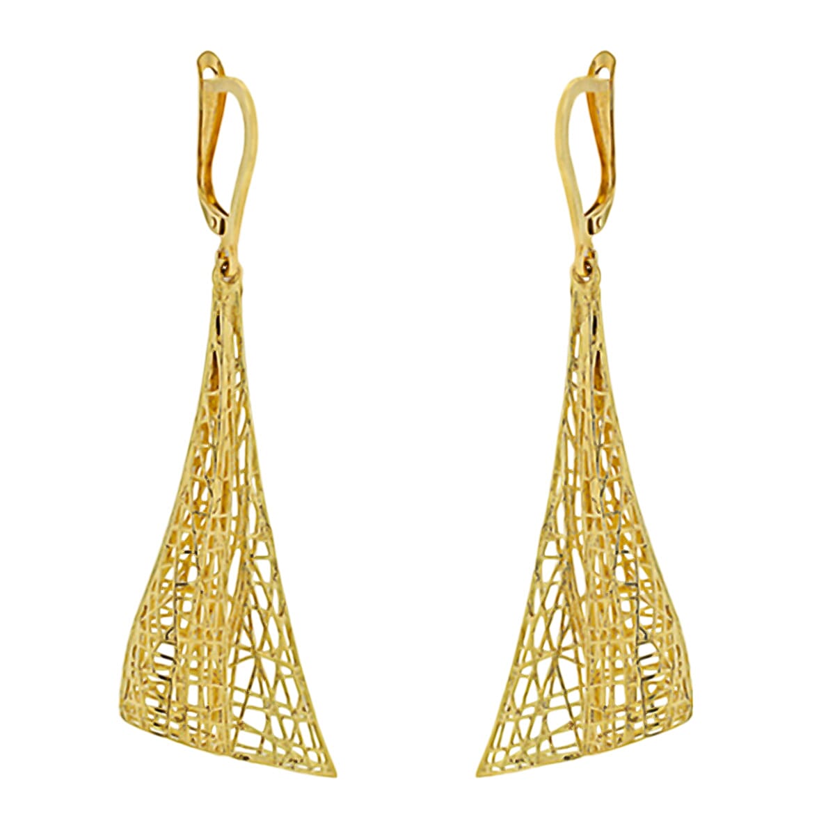 Designer Inspired Hand Made 9K Yellow Gold  Drop Earrings, Gold Wt. 4.02  Gms