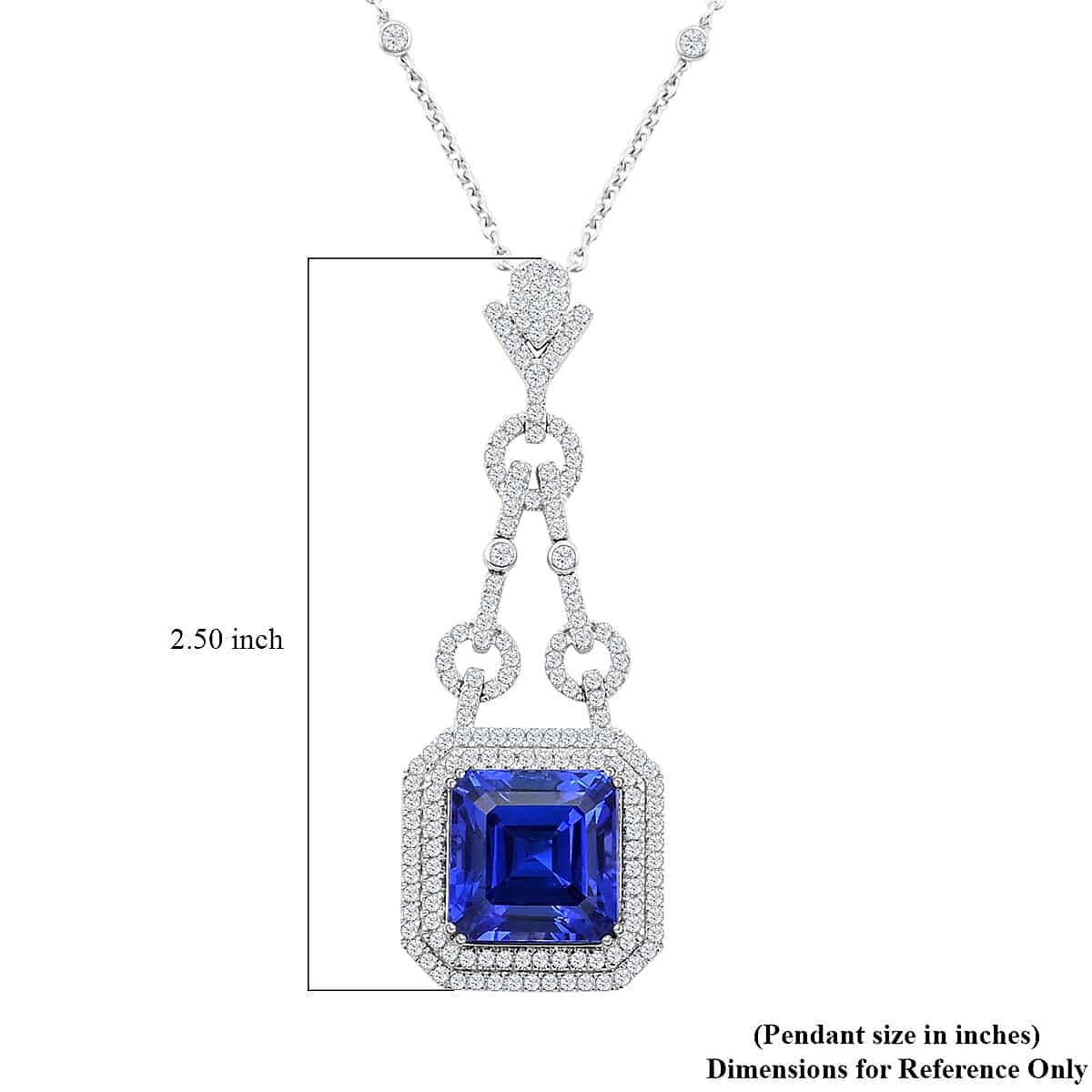 Certified and Appraised RHAPSODY 950 Platinum AAAA Tanzanite, Diamond Necklace 18 Inches 24.85 ct.
