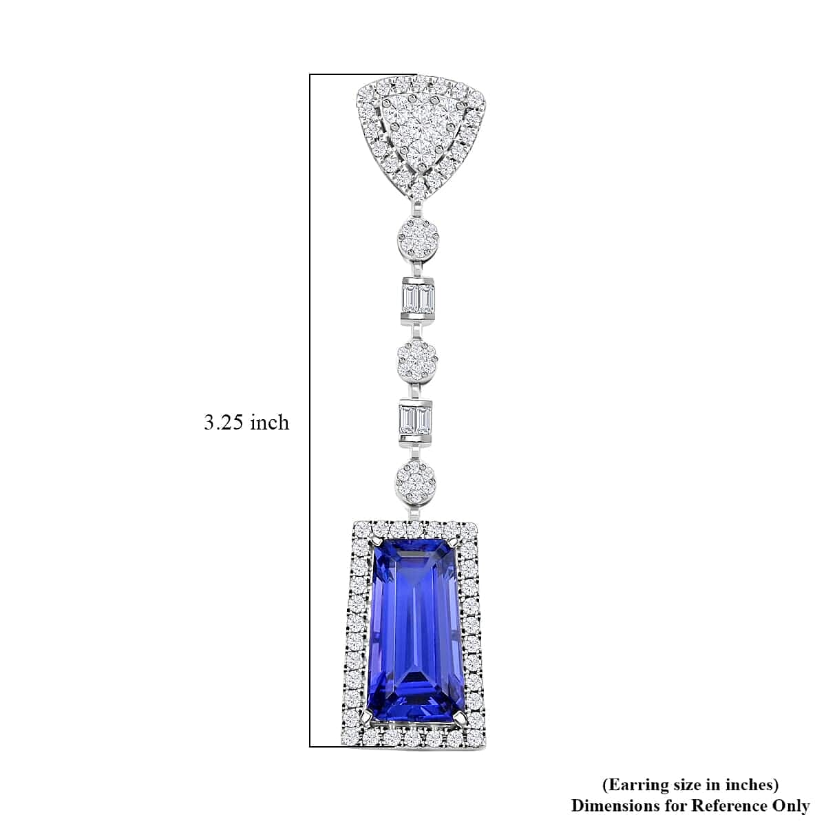 Certified and Appraised RHAPSODY 950 Platinum AAAA Tanzanite and Diamond Dangle Earrings 16.05 ct.