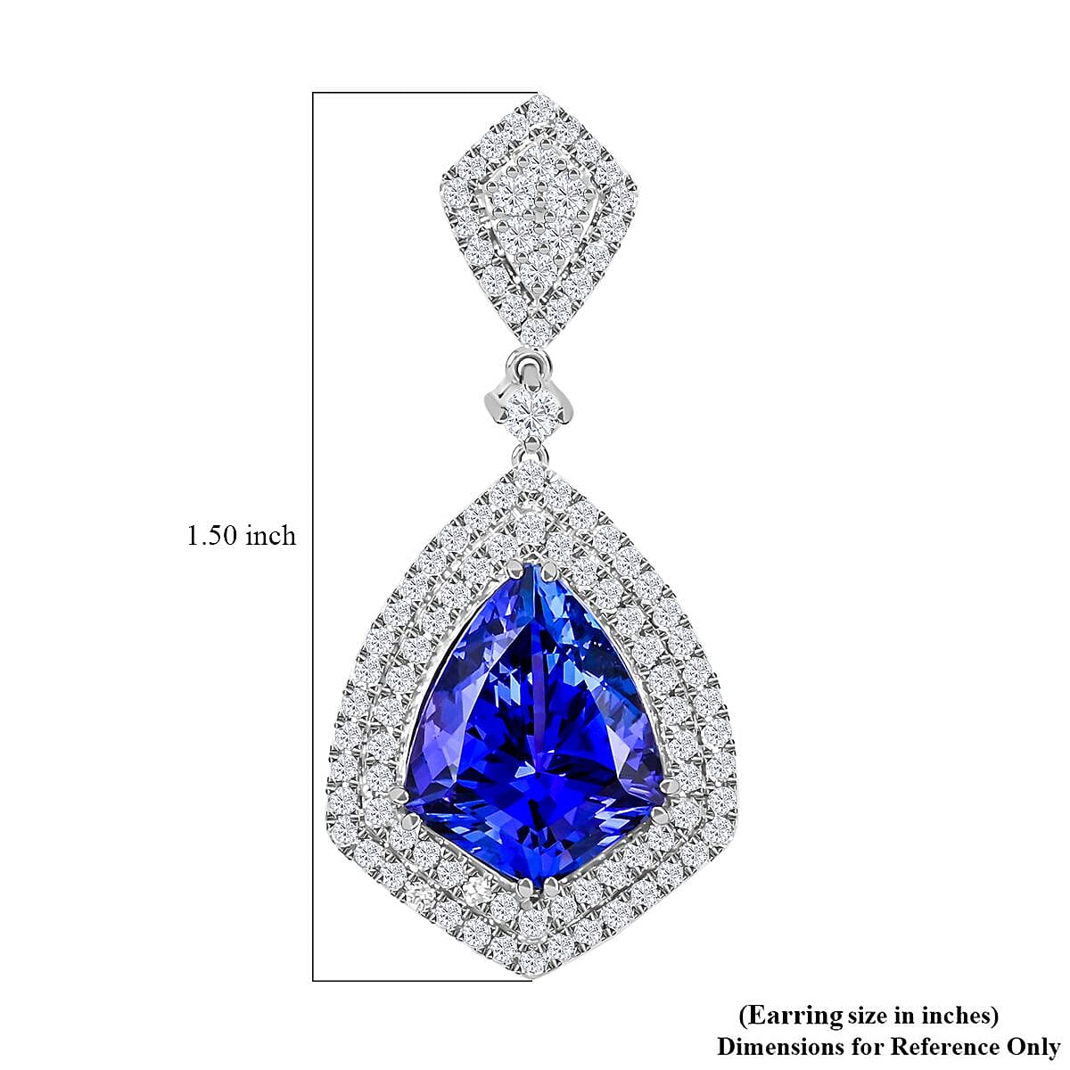 Chairmans Vault Collection - Certified and Appraised RHAPSODY 950 Platinum AAAA Tanzanite, Diamond  (VS-E-F) Earrings 17.45 ct. Pt. Wt. 18.29 Grams