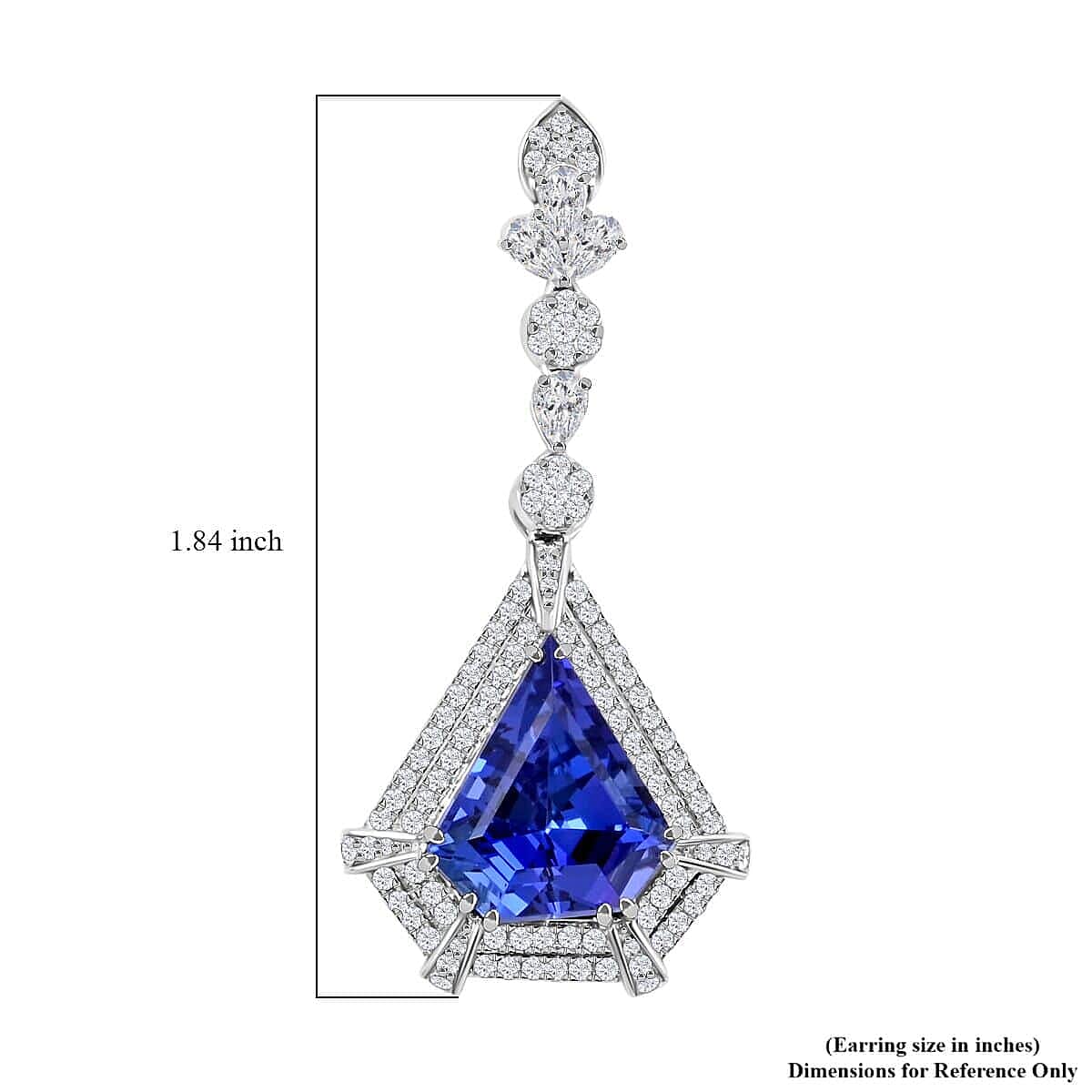 Certified and Appraised RHAPSODY 950 Platinum AAAA Tanzanite and E-F VS Diamond Earrings 16.35 ct.