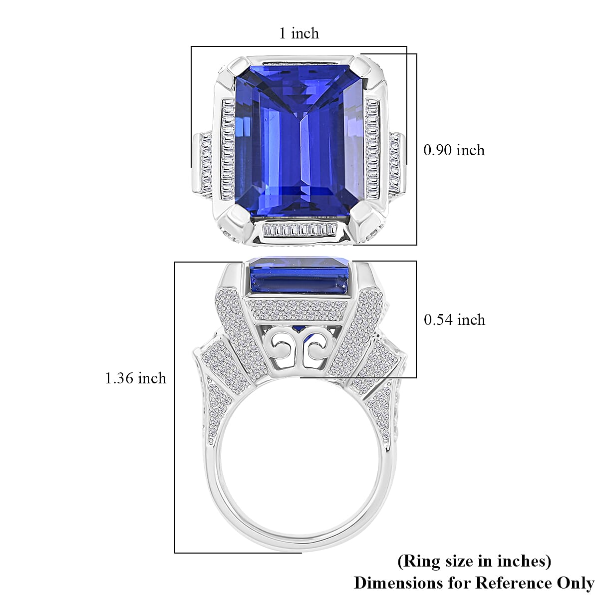 Certified and Appraised RHAPSODY 950 Platinum AAAA Tanzanite and White Diamond  VS Ring 22.73 ct.